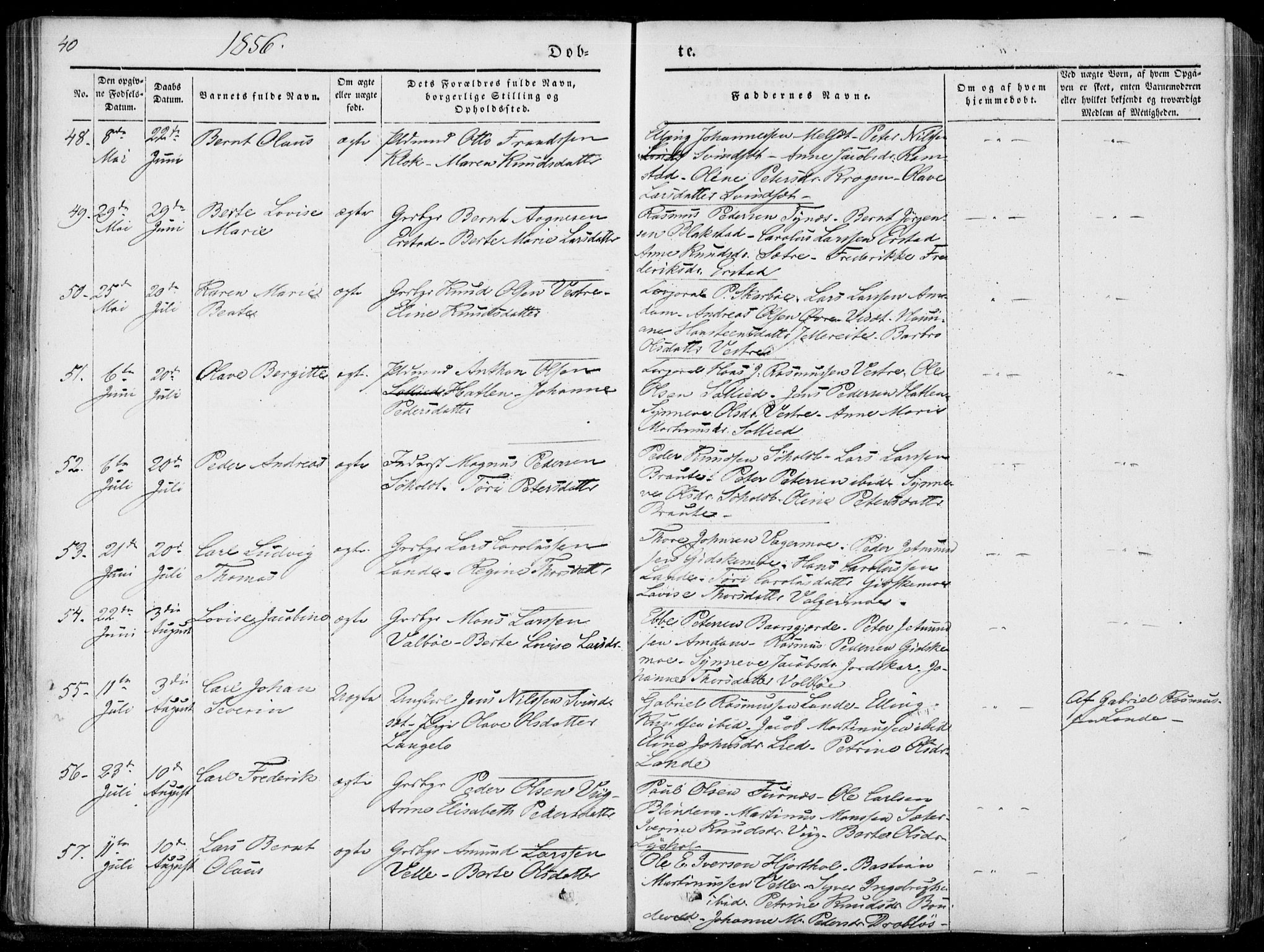 Ministerialprotokoller, klokkerbøker og fødselsregistre - Møre og Romsdal, AV/SAT-A-1454/522/L0313: Parish register (official) no. 522A08, 1852-1862, p. 40