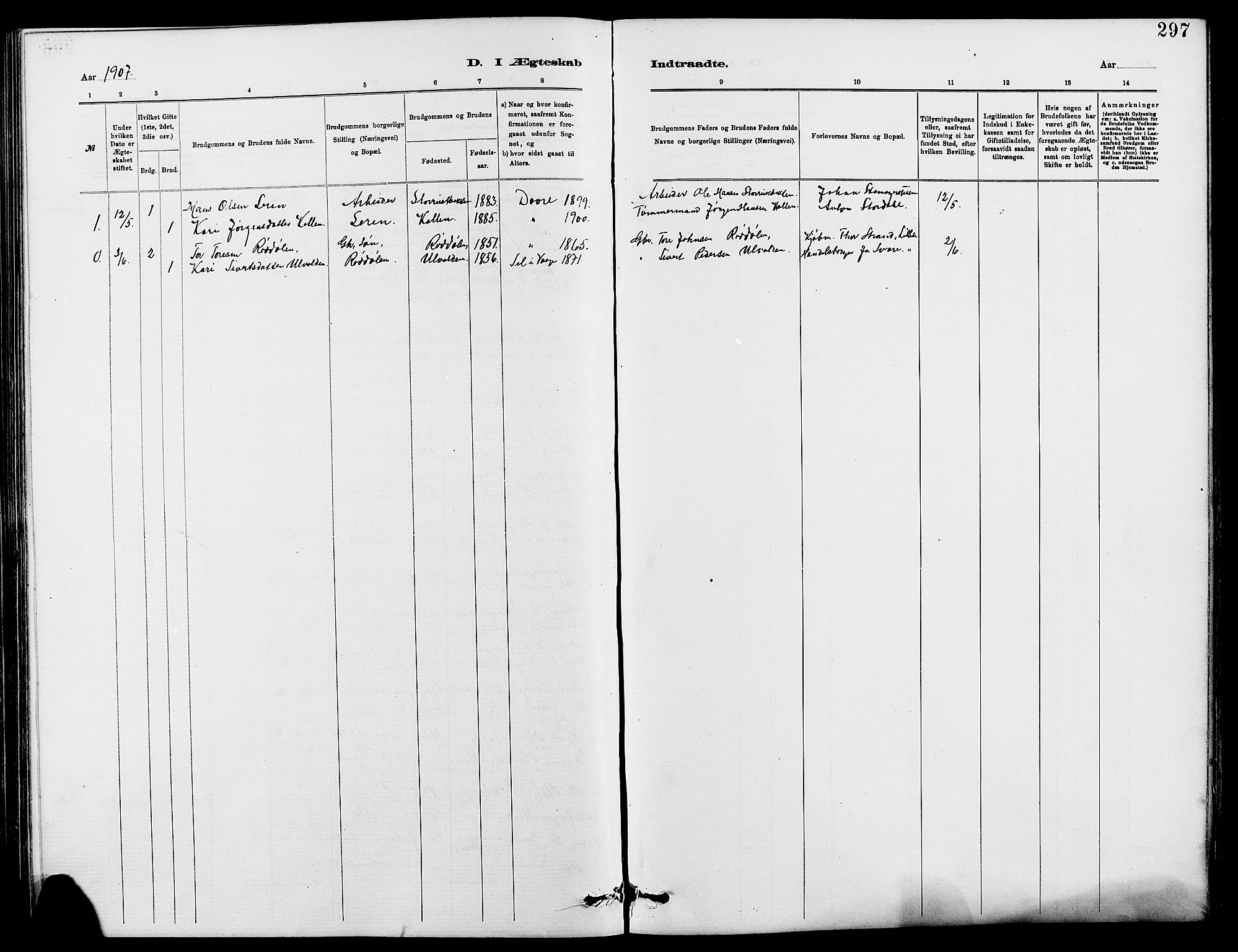 Dovre prestekontor, SAH/PREST-066/H/Ha/Hab/L0002: Parish register (copy) no. 2, 1881-1907, p. 297