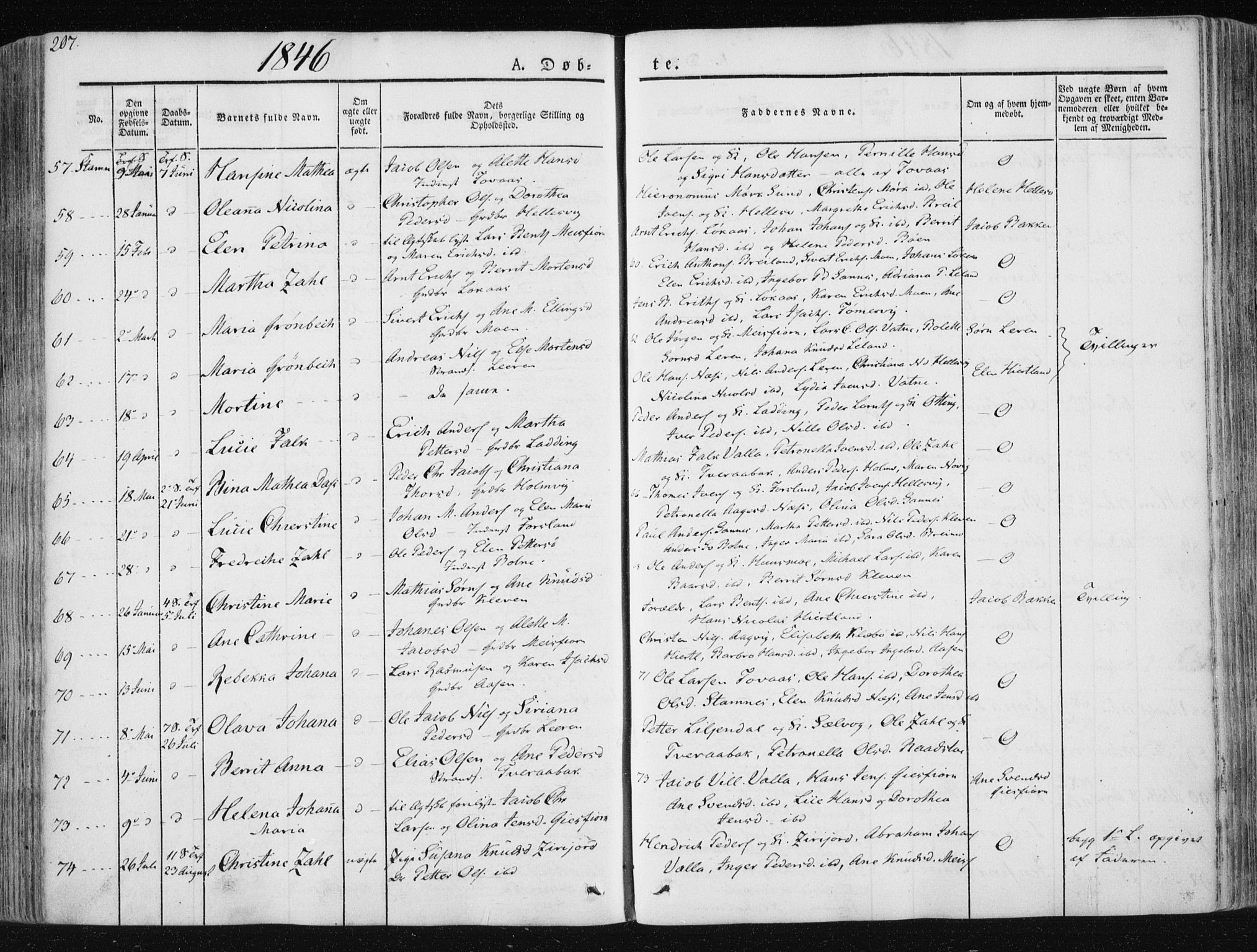 Ministerialprotokoller, klokkerbøker og fødselsregistre - Nordland, AV/SAT-A-1459/830/L0446: Parish register (official) no. 830A10, 1831-1865, p. 207