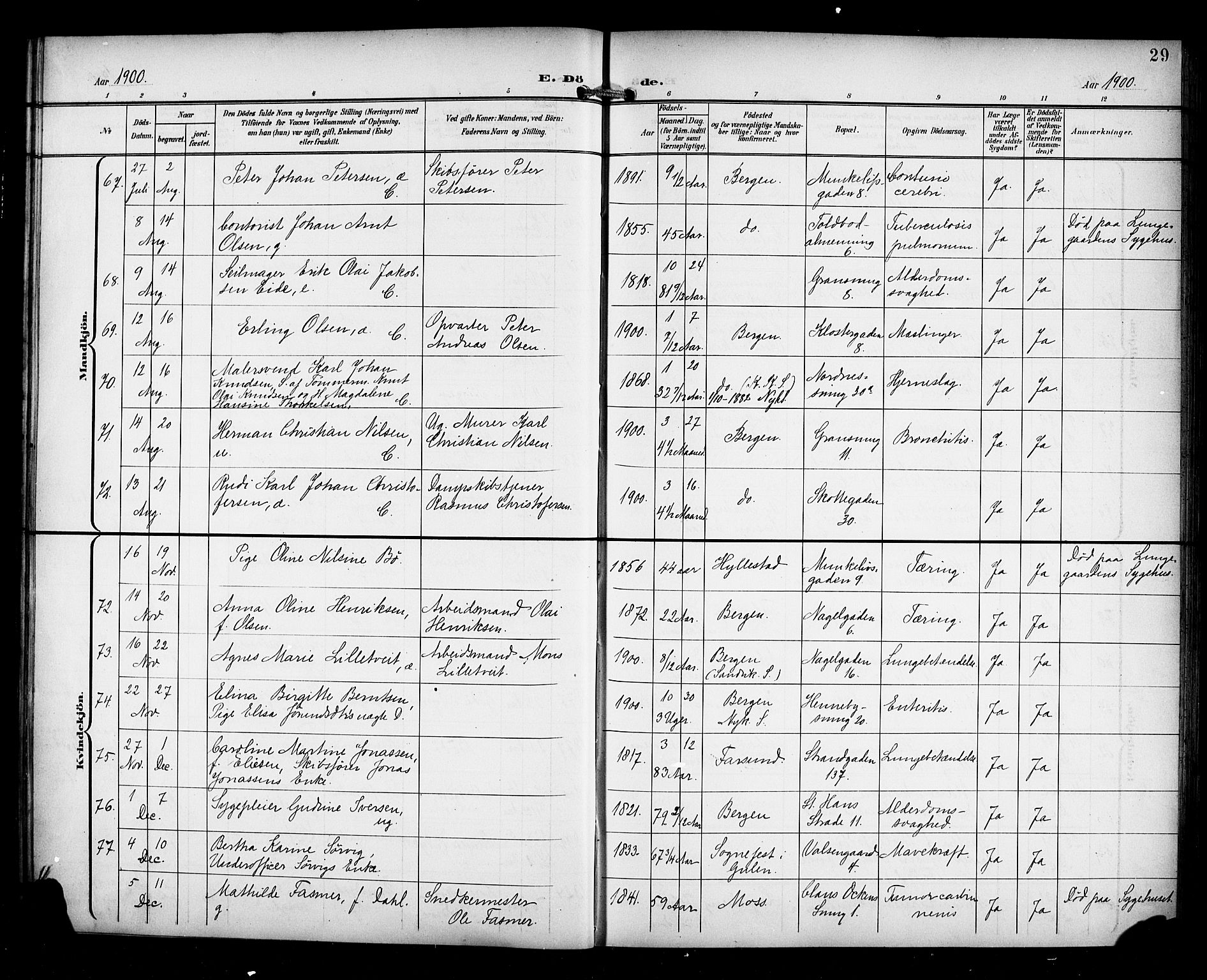 Nykirken Sokneprestembete, AV/SAB-A-77101/H/Haa/L0045: Parish register (official) no. E 5, 1899-1917, p. 29