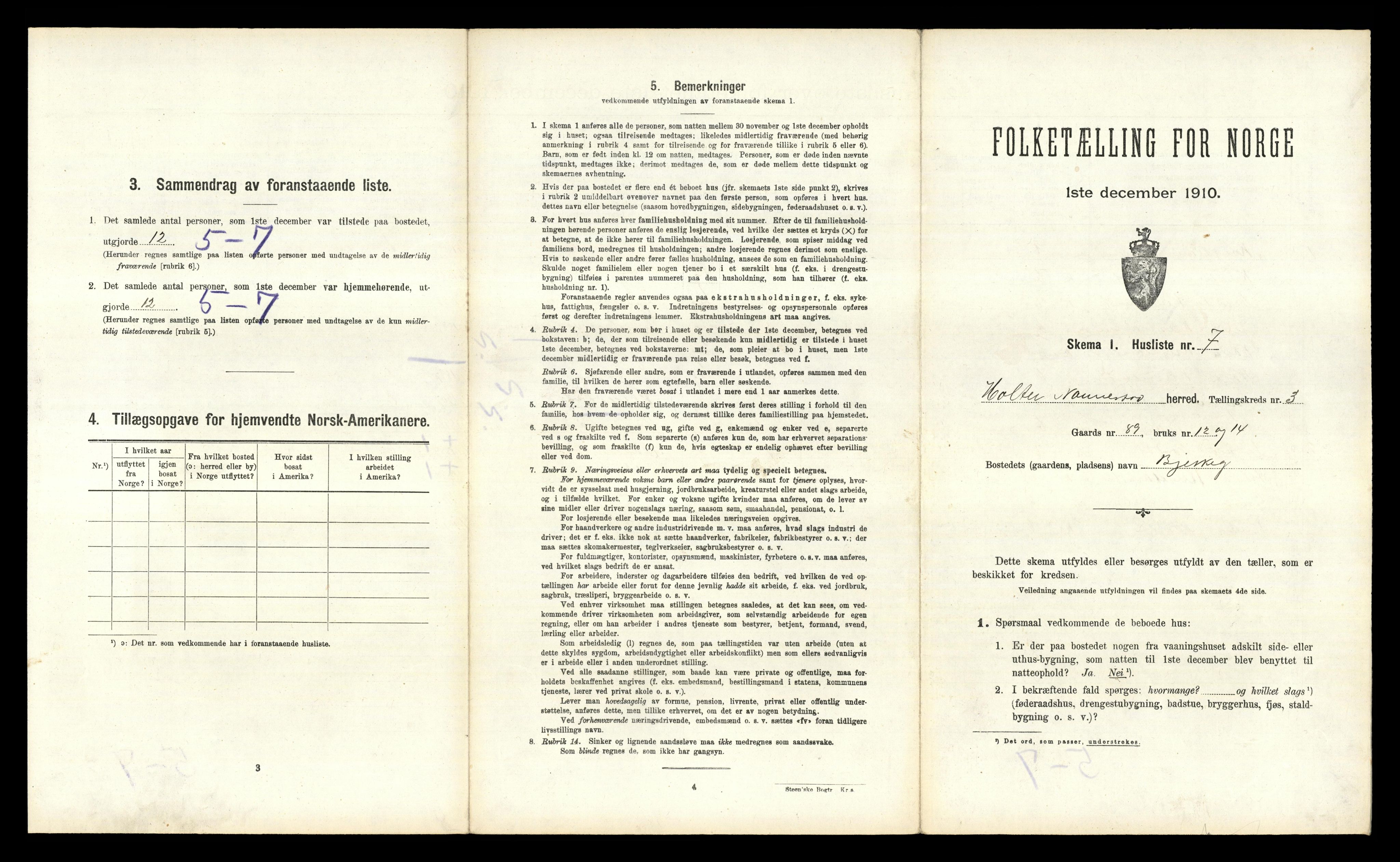 RA, 1910 census for Nannestad, 1910, p. 337