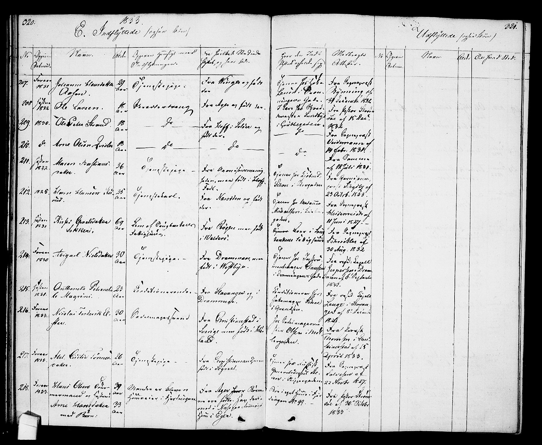 Oslo domkirke Kirkebøker, SAO/A-10752/F/Fa/L0027: Parish register (official) no. 27, 1828-1840, p. 320-321
