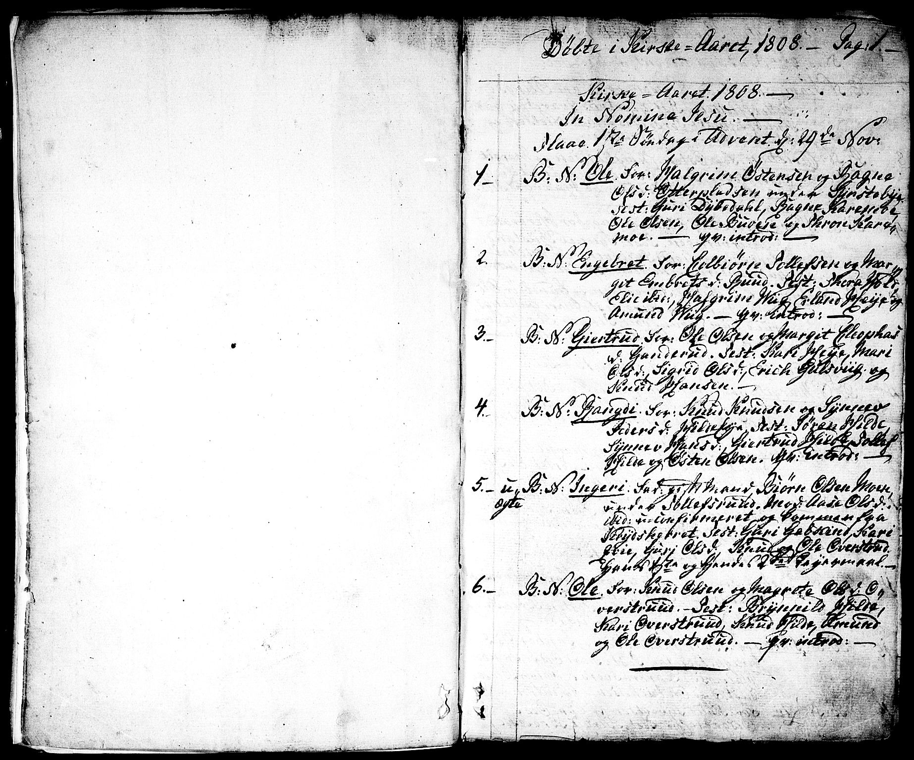 Nes kirkebøker, SAKO/A-236/F/Fa/L0006: Parish register (official) no. 6, 1808-1814, p. 0-1