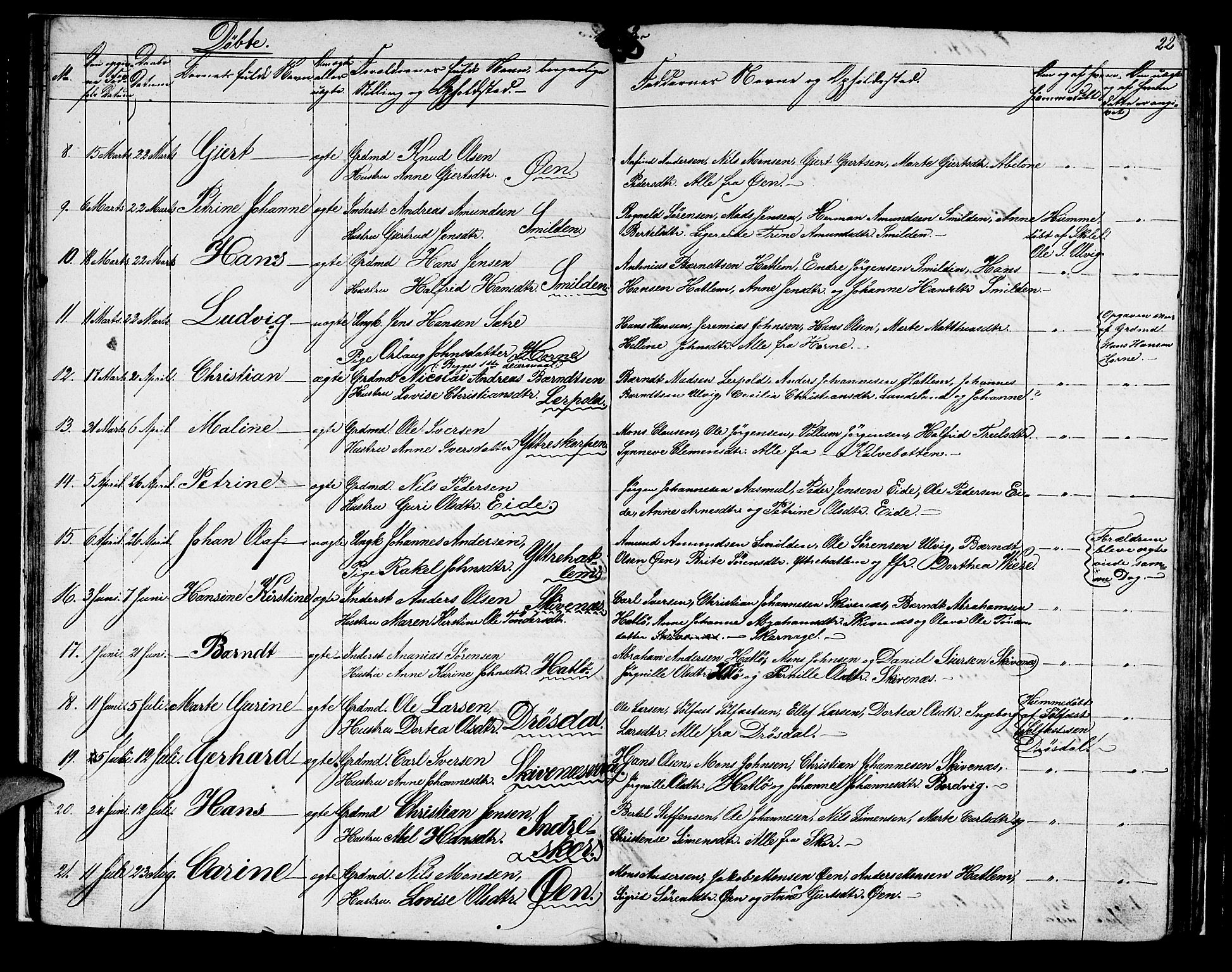 Hyllestad sokneprestembete, AV/SAB-A-80401: Parish register (copy) no. C 1, 1853-1873, p. 22