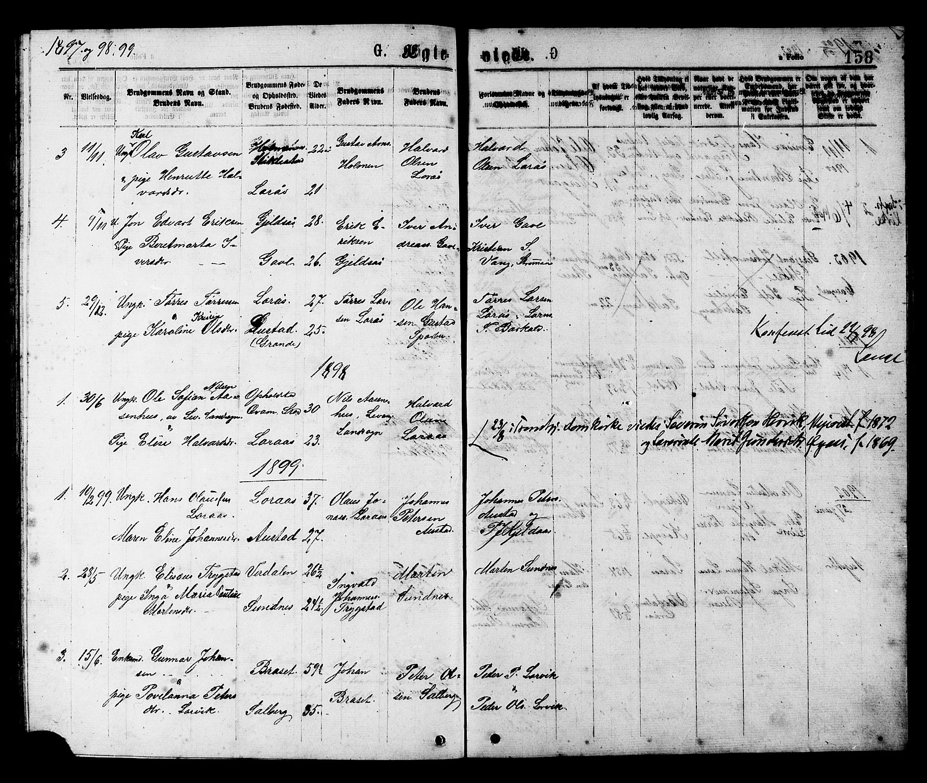 Ministerialprotokoller, klokkerbøker og fødselsregistre - Nord-Trøndelag, SAT/A-1458/731/L0311: Parish register (copy) no. 731C02, 1875-1911, p. 158