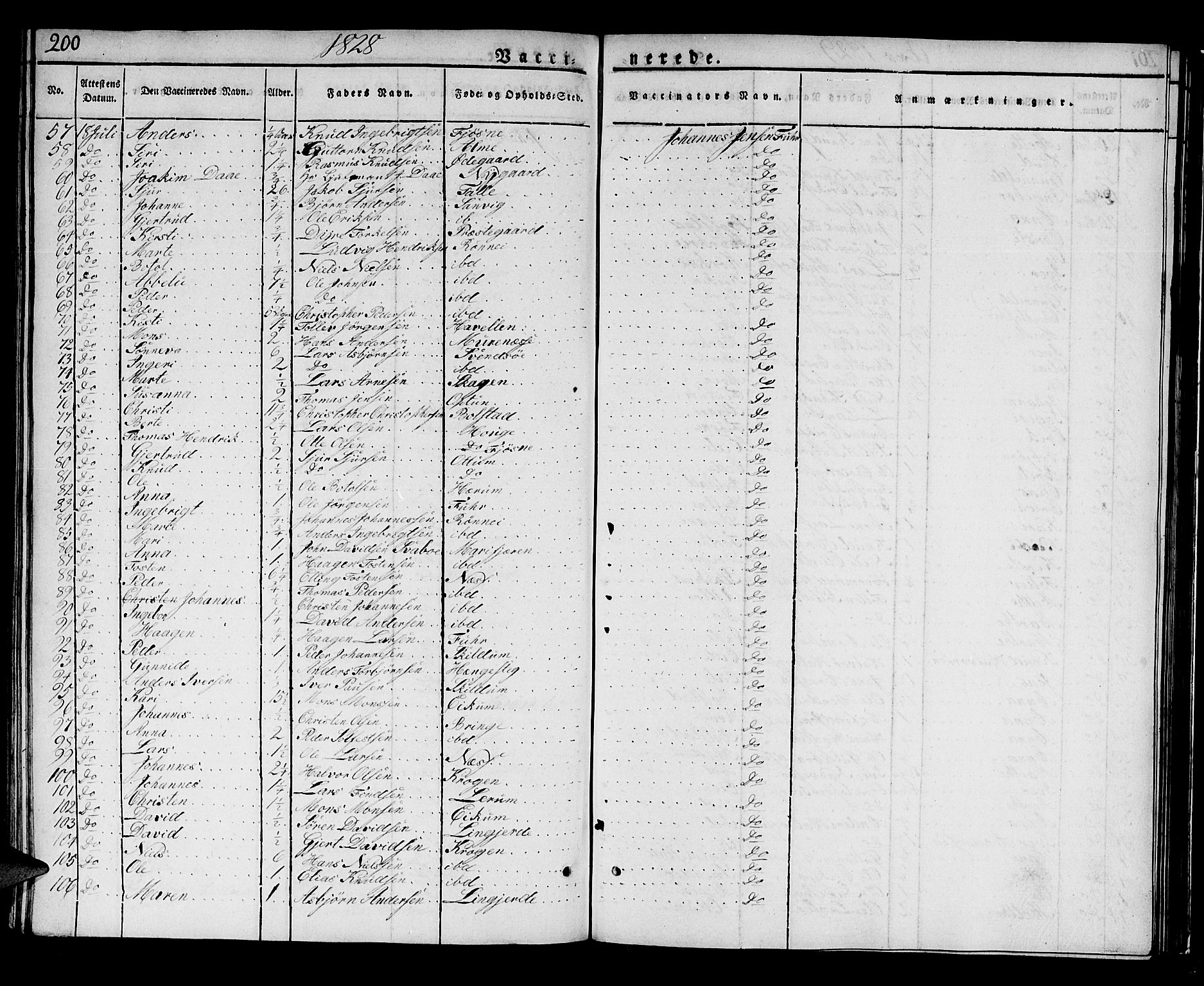 Luster sokneprestembete, SAB/A-81101/H/Haa/Haaa/L0004: Parish register (official) no. A 4, 1821-1832, p. 200