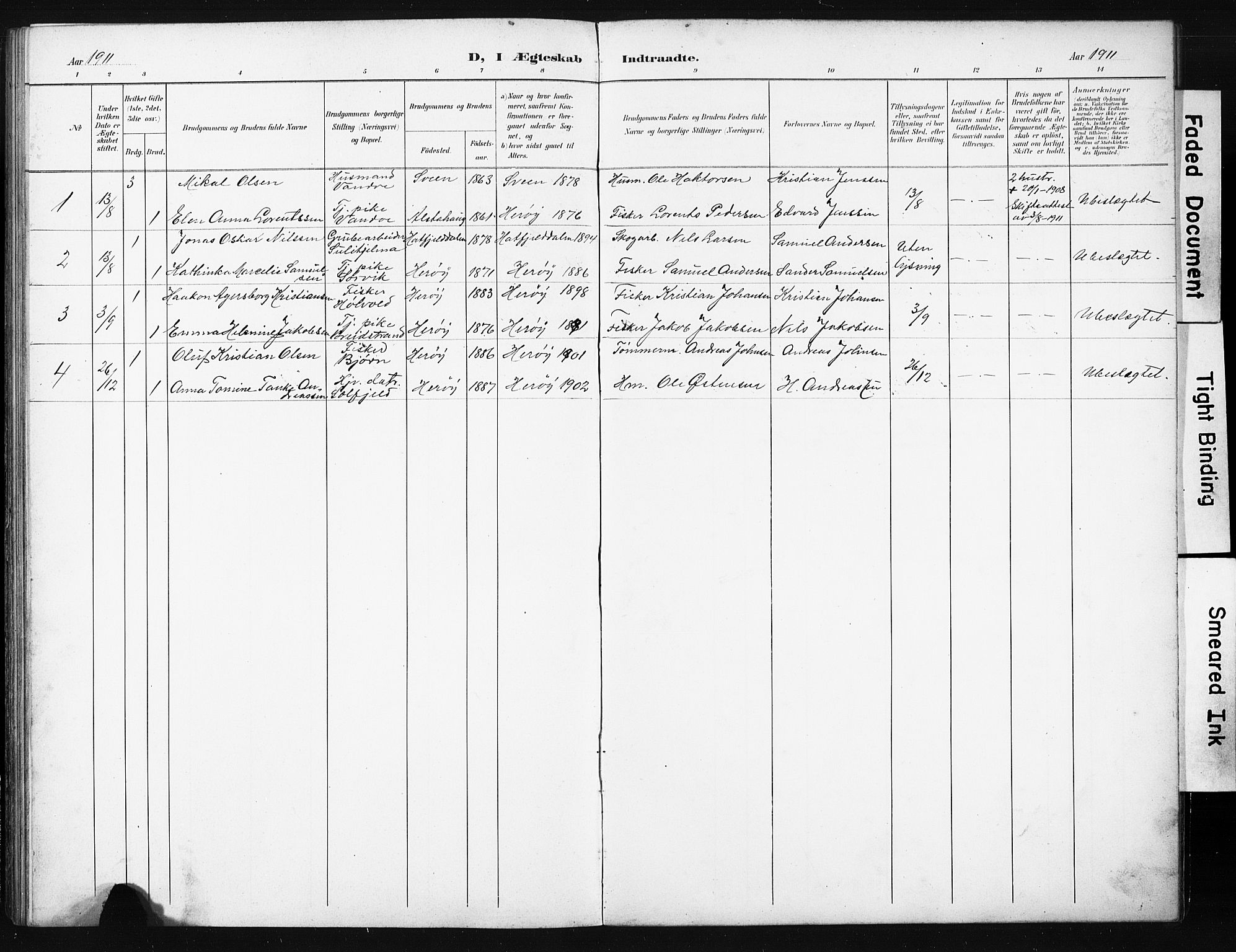 Ministerialprotokoller, klokkerbøker og fødselsregistre - Nordland, AV/SAT-A-1459/836/L0538: Parish register (copy) no. 836C02, 1901-1917