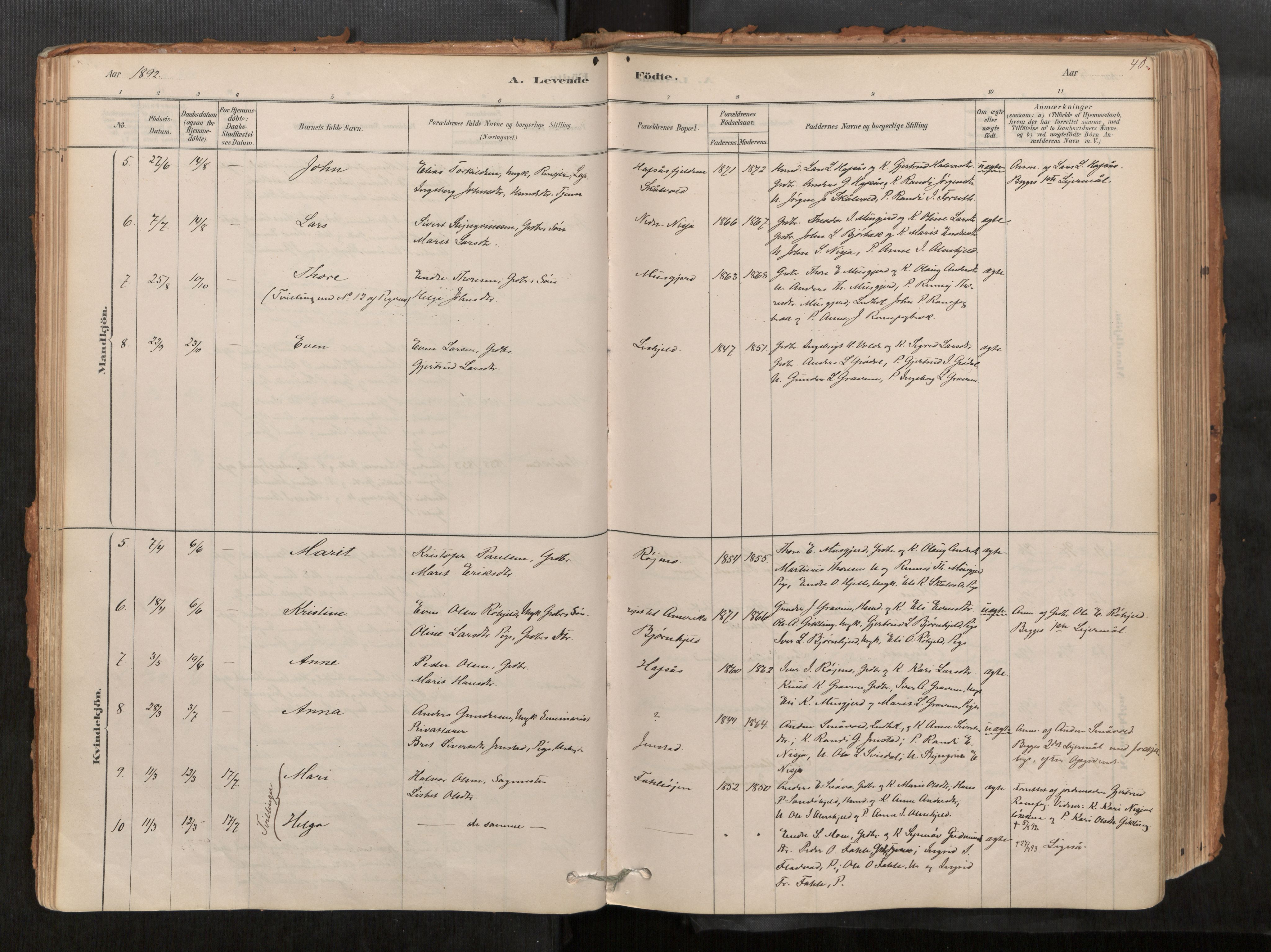 Sunndal sokneprestkontor, AV/SAT-A-1085/1/I/I1/I1a/L0001: Parish register (official) no. 1, 1877-1914, p. 40