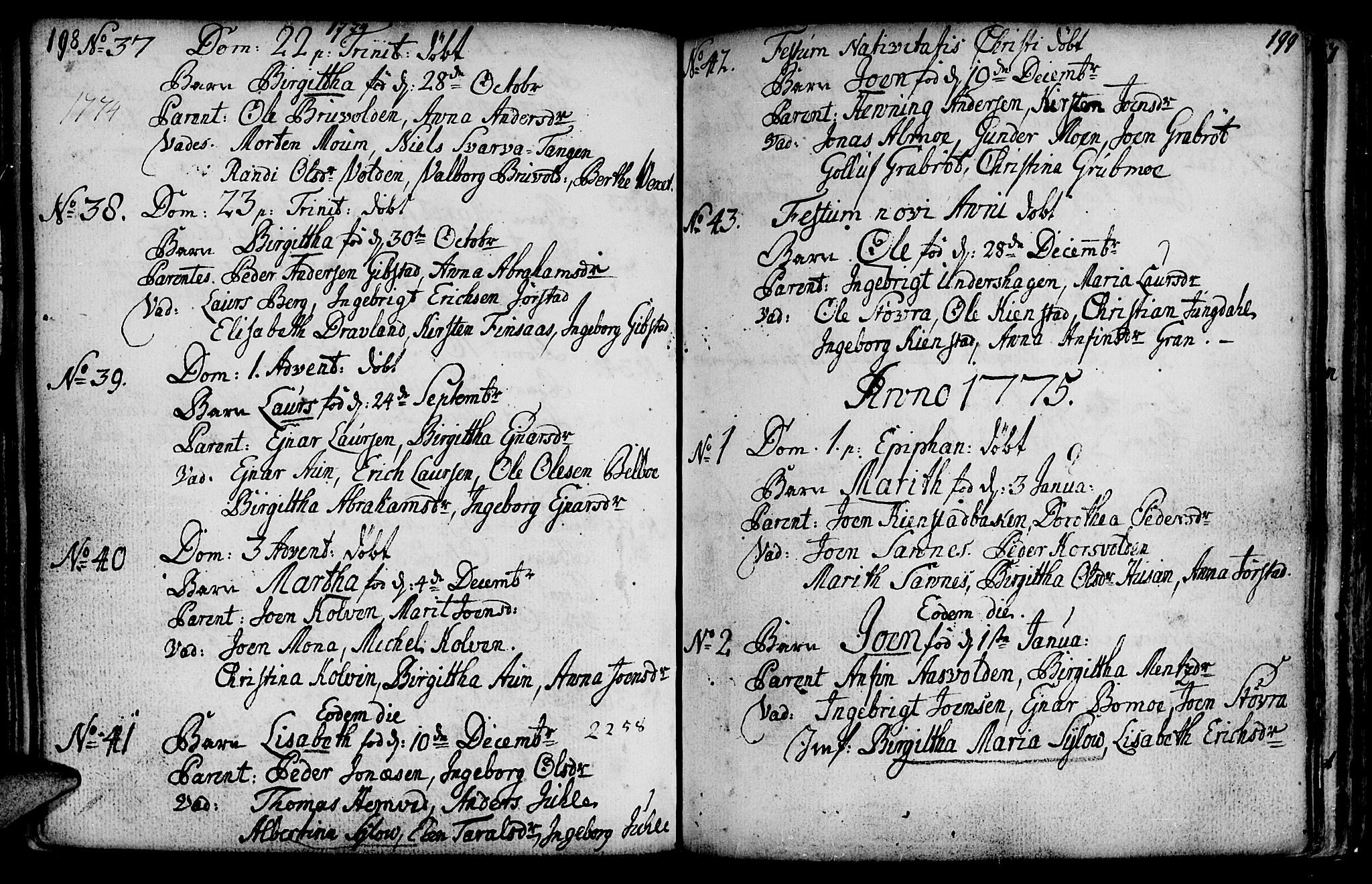 Ministerialprotokoller, klokkerbøker og fødselsregistre - Nord-Trøndelag, AV/SAT-A-1458/749/L0467: Parish register (official) no. 749A01, 1733-1787, p. 198-199