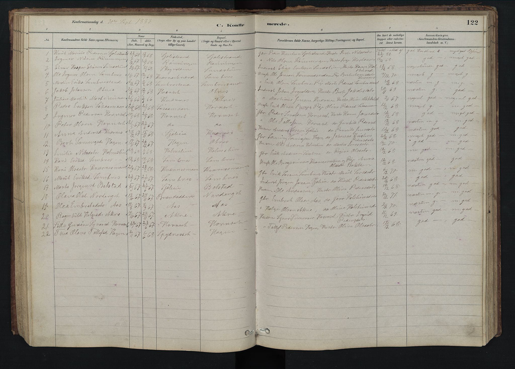Rendalen prestekontor, SAH/PREST-054/H/Ha/Hab/L0009: Parish register (copy) no. 9, 1879-1902, p. 122