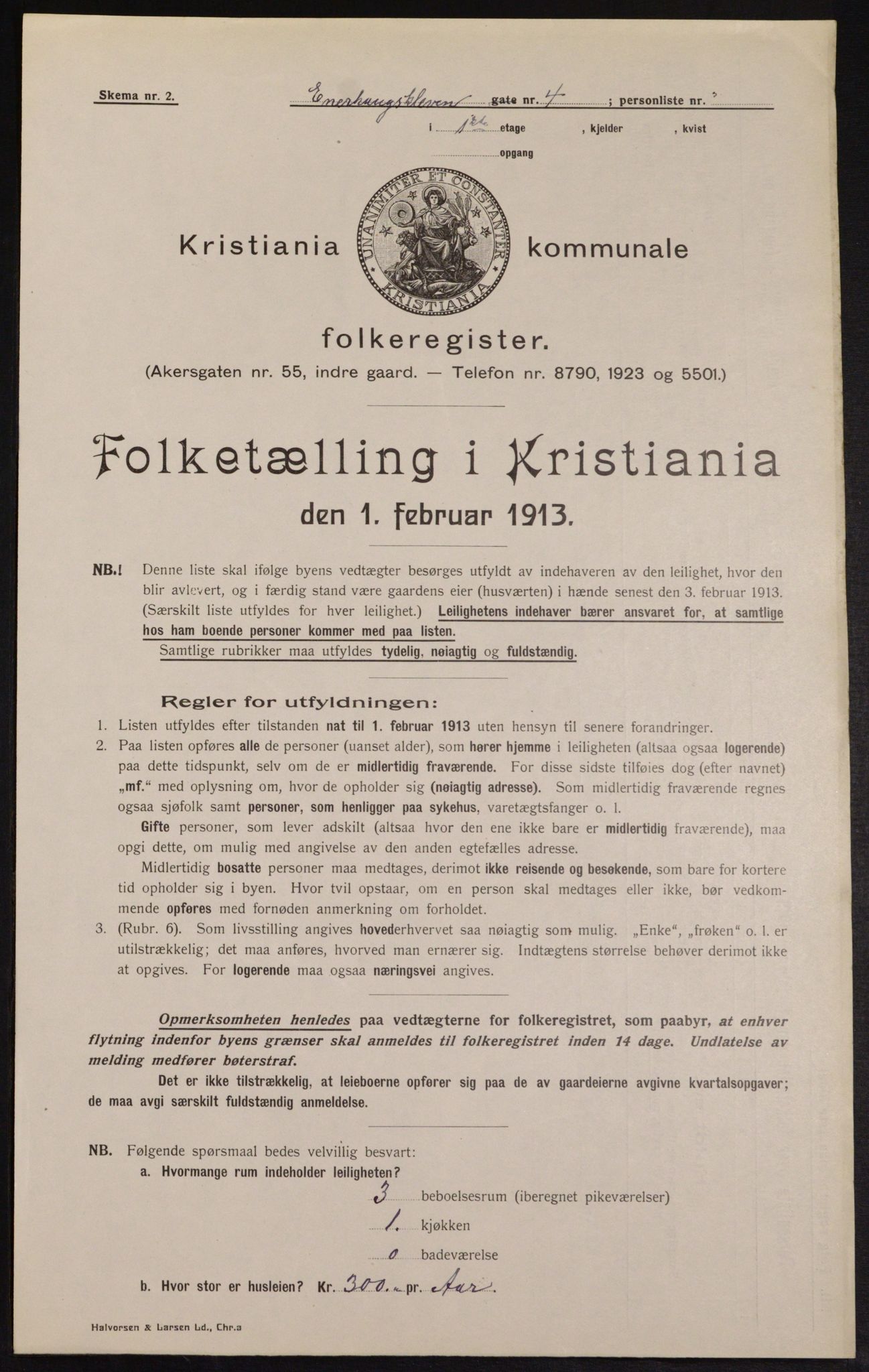 OBA, Municipal Census 1913 for Kristiania, 1913, p. 21808