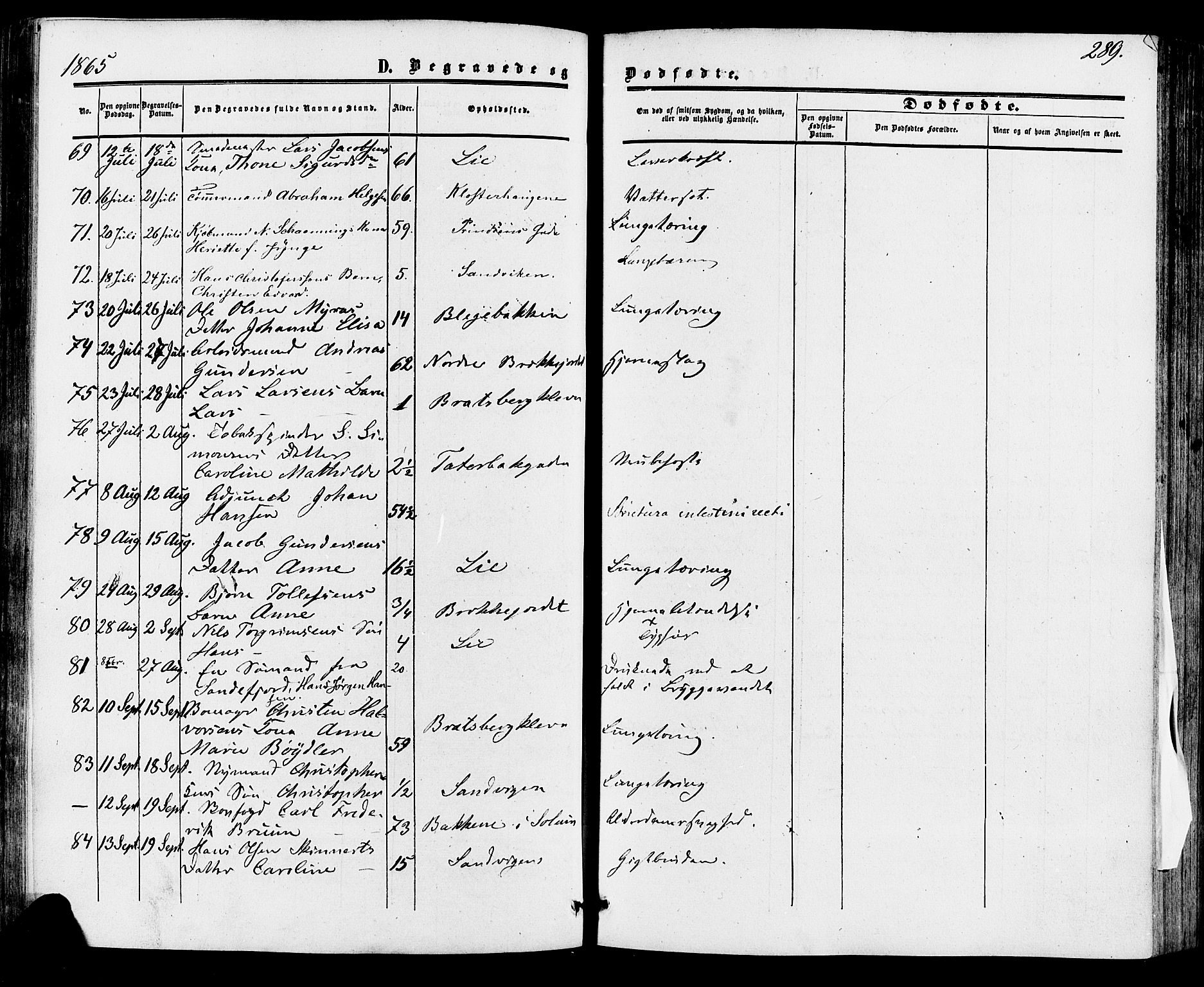 Skien kirkebøker, SAKO/A-302/F/Fa/L0007: Parish register (official) no. 7, 1856-1865, p. 289