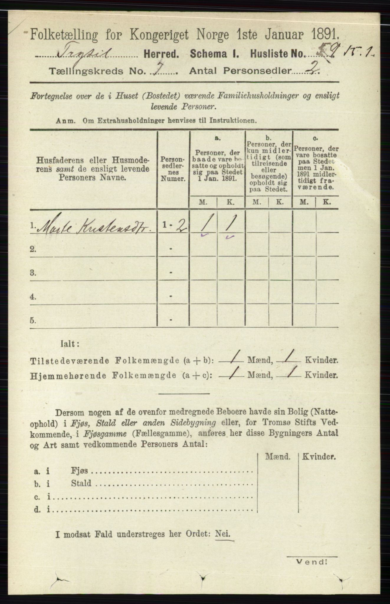 RA, 1891 census for 0428 Trysil, 1891, p. 3130