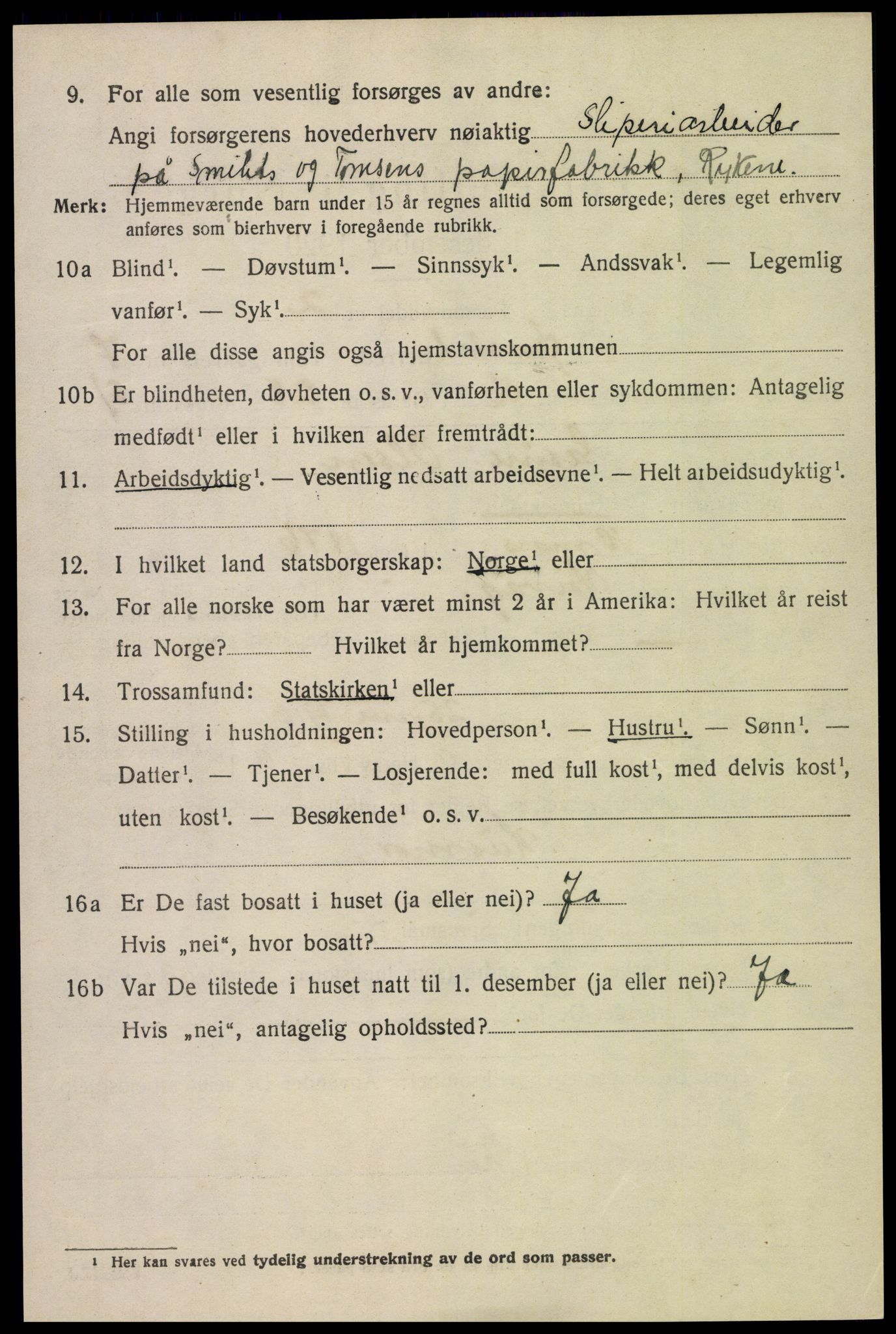 SAK, 1920 census for Øyestad, 1920, p. 5181