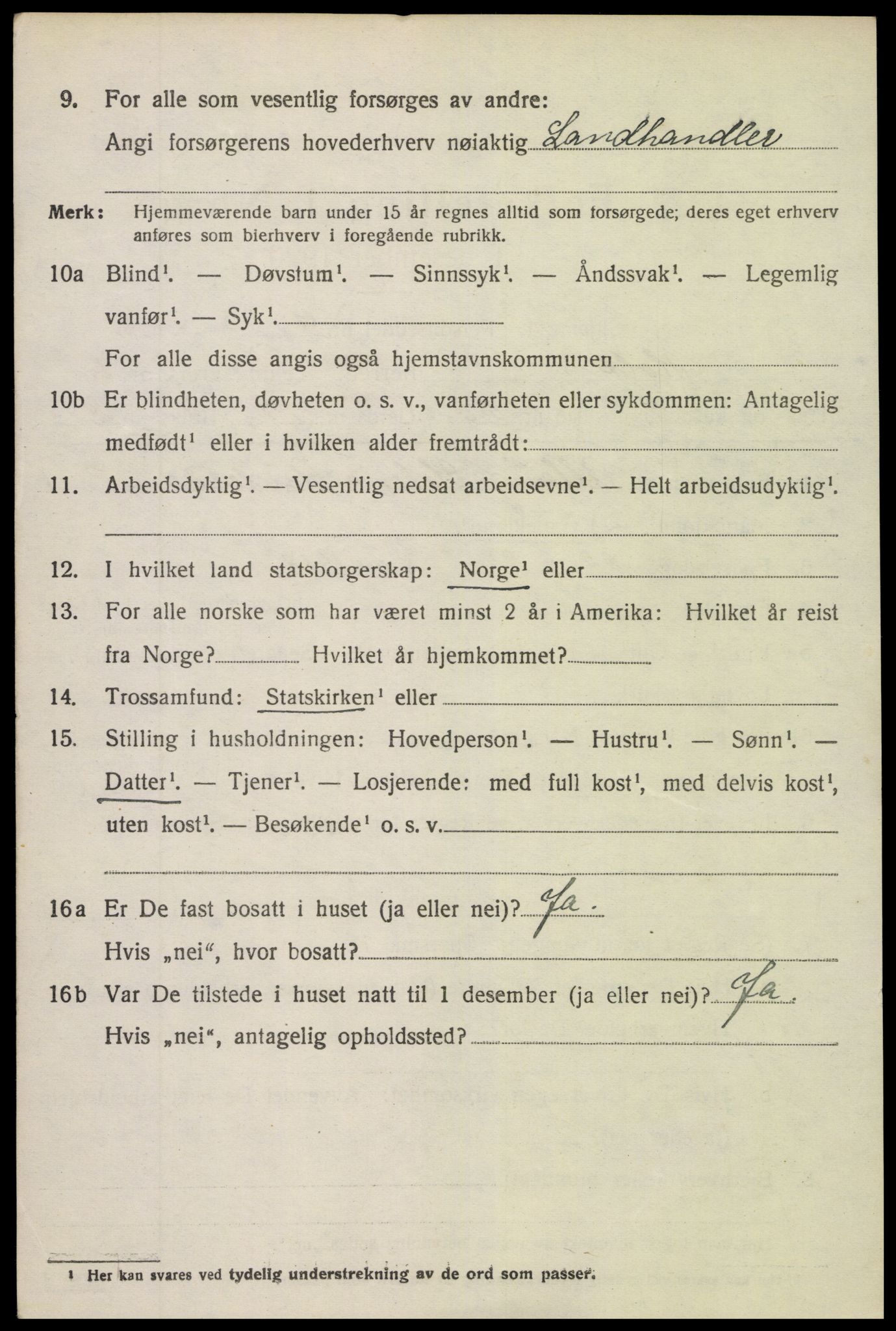 SAK, 1920 census for Holt, 1920, p. 2081