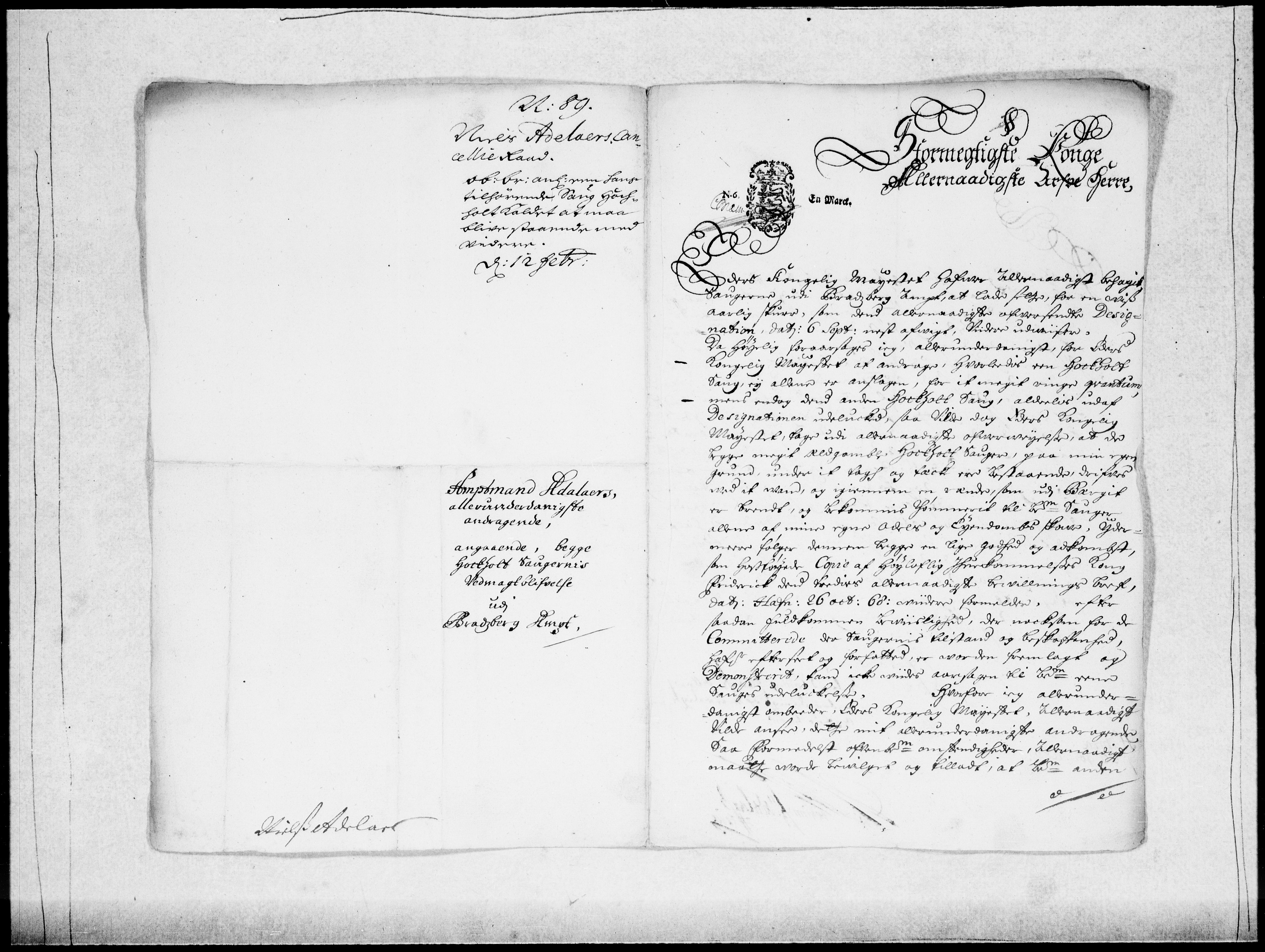 Danske Kanselli 1572-1799, AV/RA-EA-3023/F/Fc/Fcc/Fcca/L0042: Norske innlegg 1572-1799, 1688-1689, p. 441