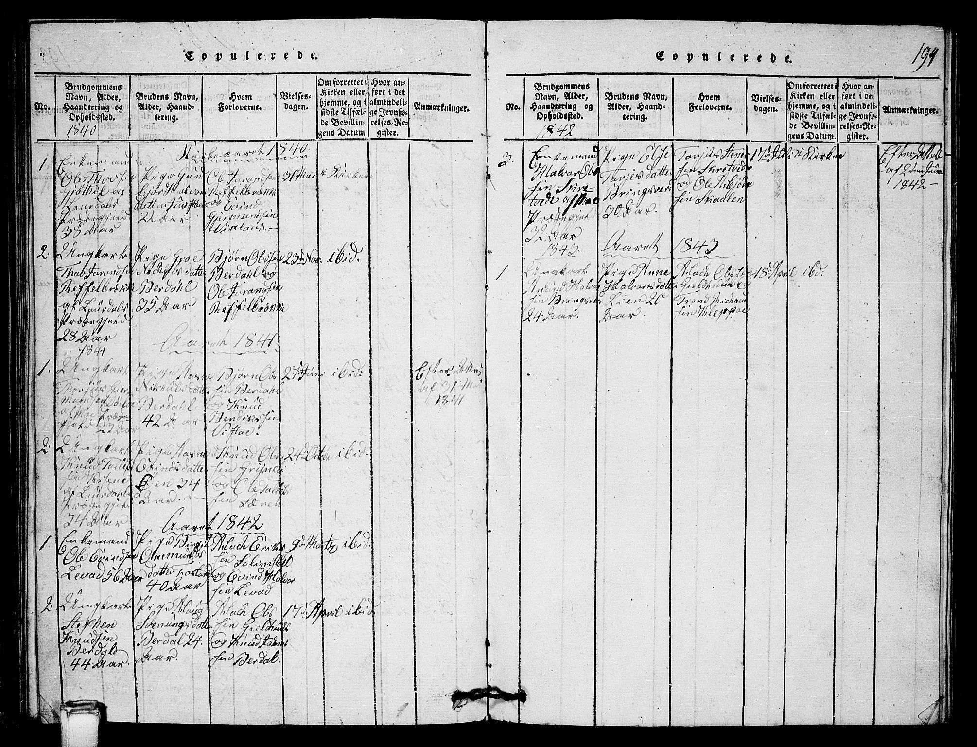 Vinje kirkebøker, SAKO/A-312/G/Gb/L0001: Parish register (copy) no. II 1, 1814-1843, p. 194