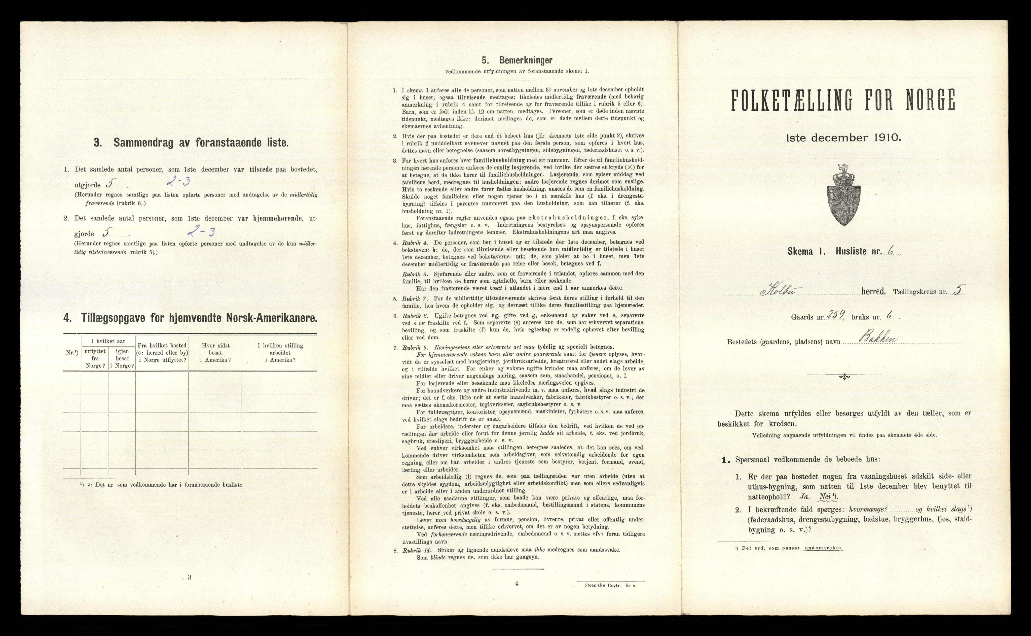 RA, 1910 census for Kolbu, 1910, p. 750