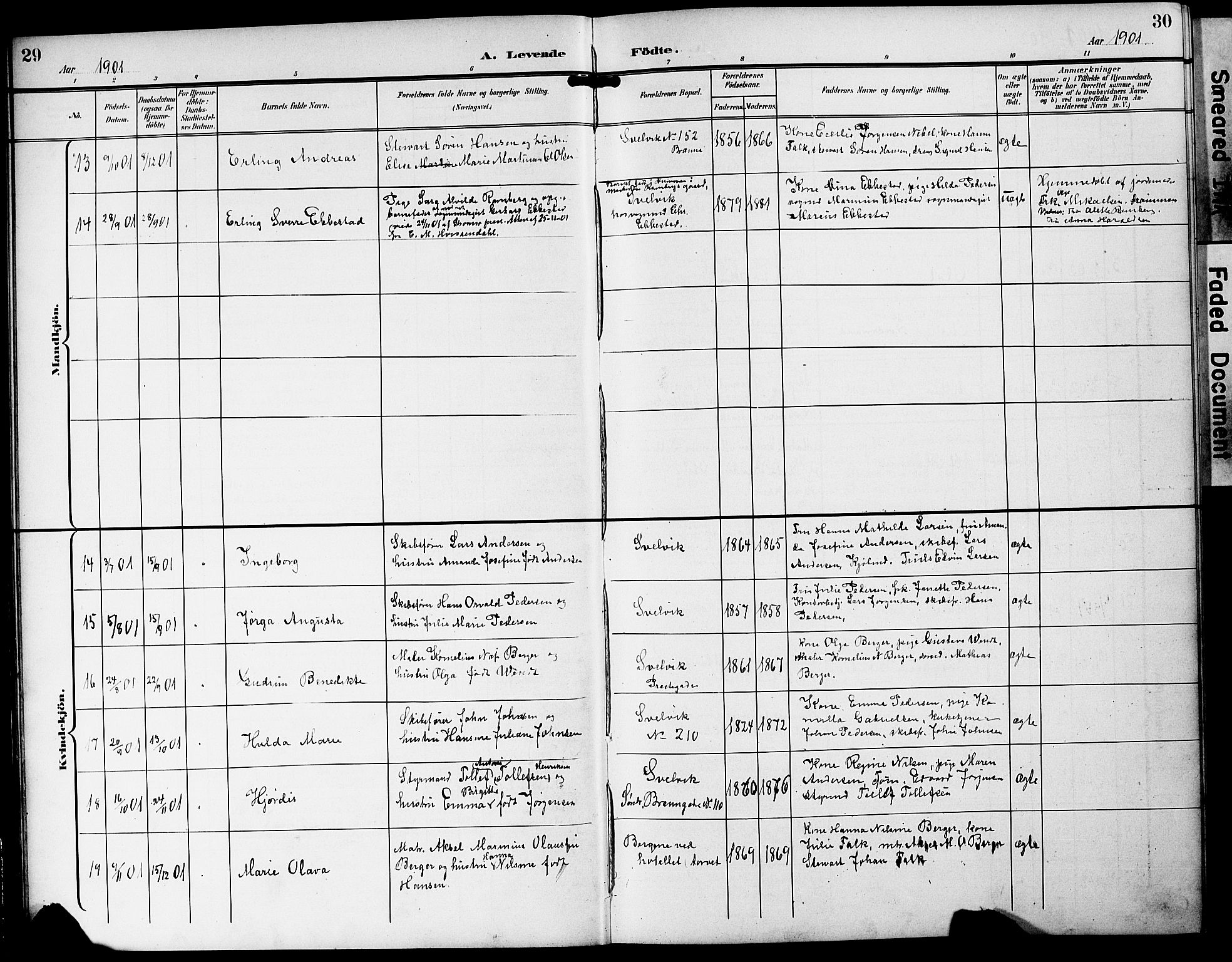 Strømm kirkebøker, AV/SAKO-A-322/G/Gb/L0002: Parish register (copy) no. II 2, 1897-1928, p. 29-30