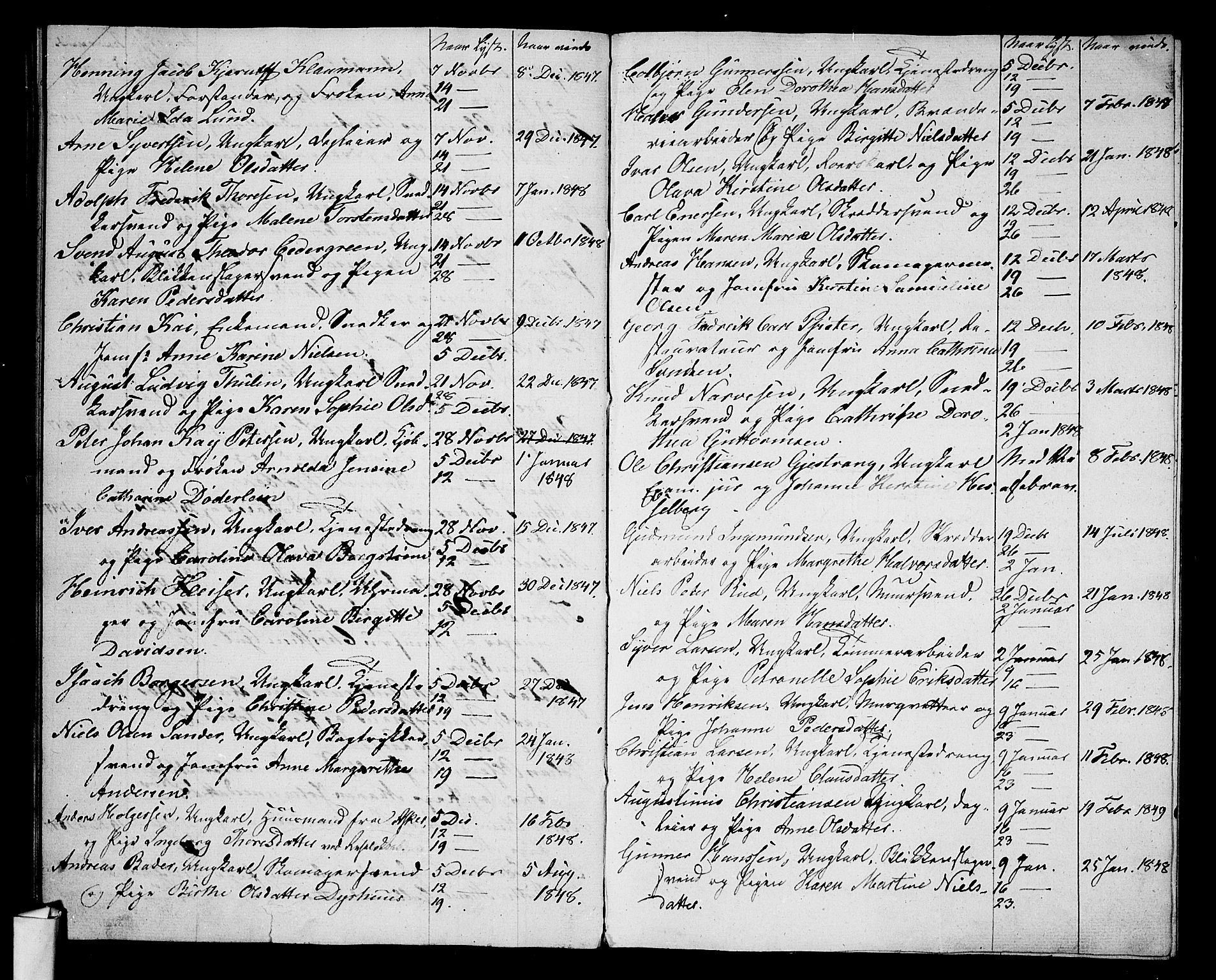 Oslo domkirke Kirkebøker, SAO/A-10752/H/Ha/L0001: Banns register no. 1, 1837-1849