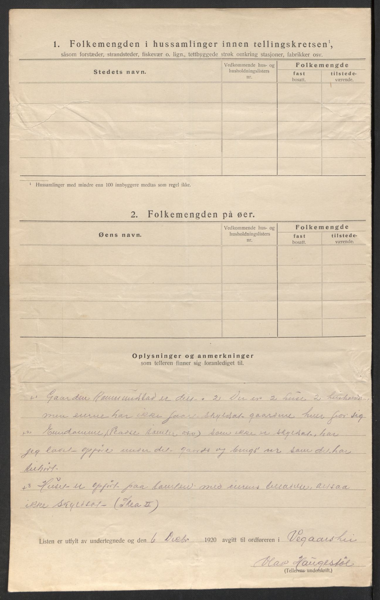 SAK, 1920 census for Vegårshei, 1920, p. 32