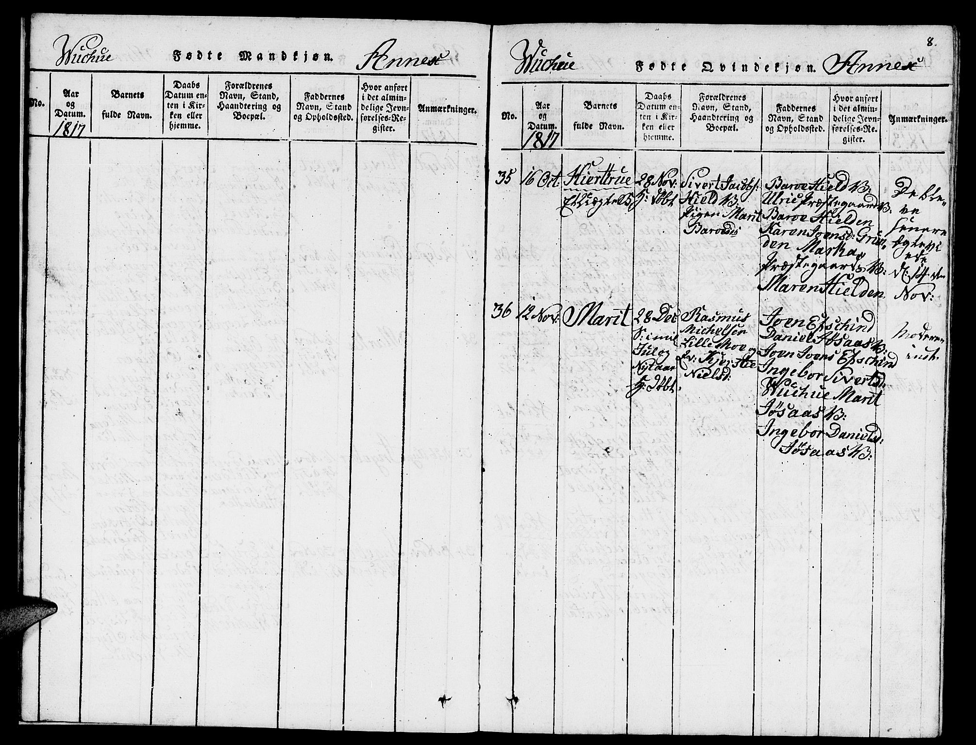 Ministerialprotokoller, klokkerbøker og fødselsregistre - Nord-Trøndelag, SAT/A-1458/724/L0265: Parish register (copy) no. 724C01, 1816-1845, p. 8