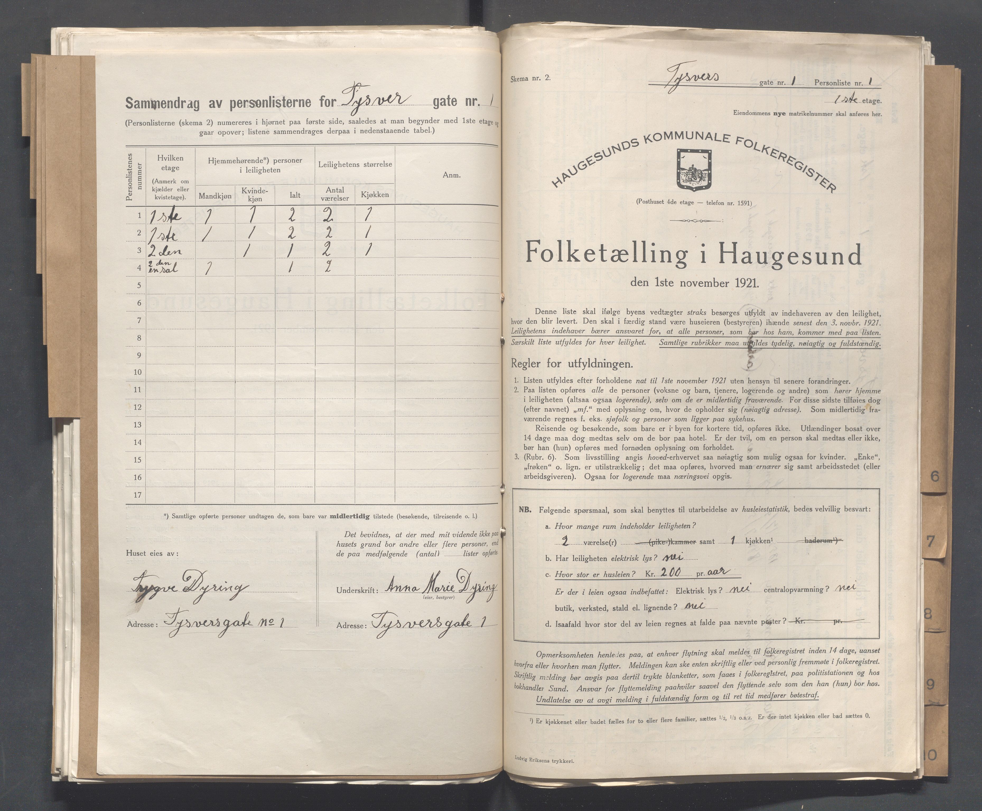 IKAR, Local census 1.11.1921 for Haugesund, 1921, p. 5477