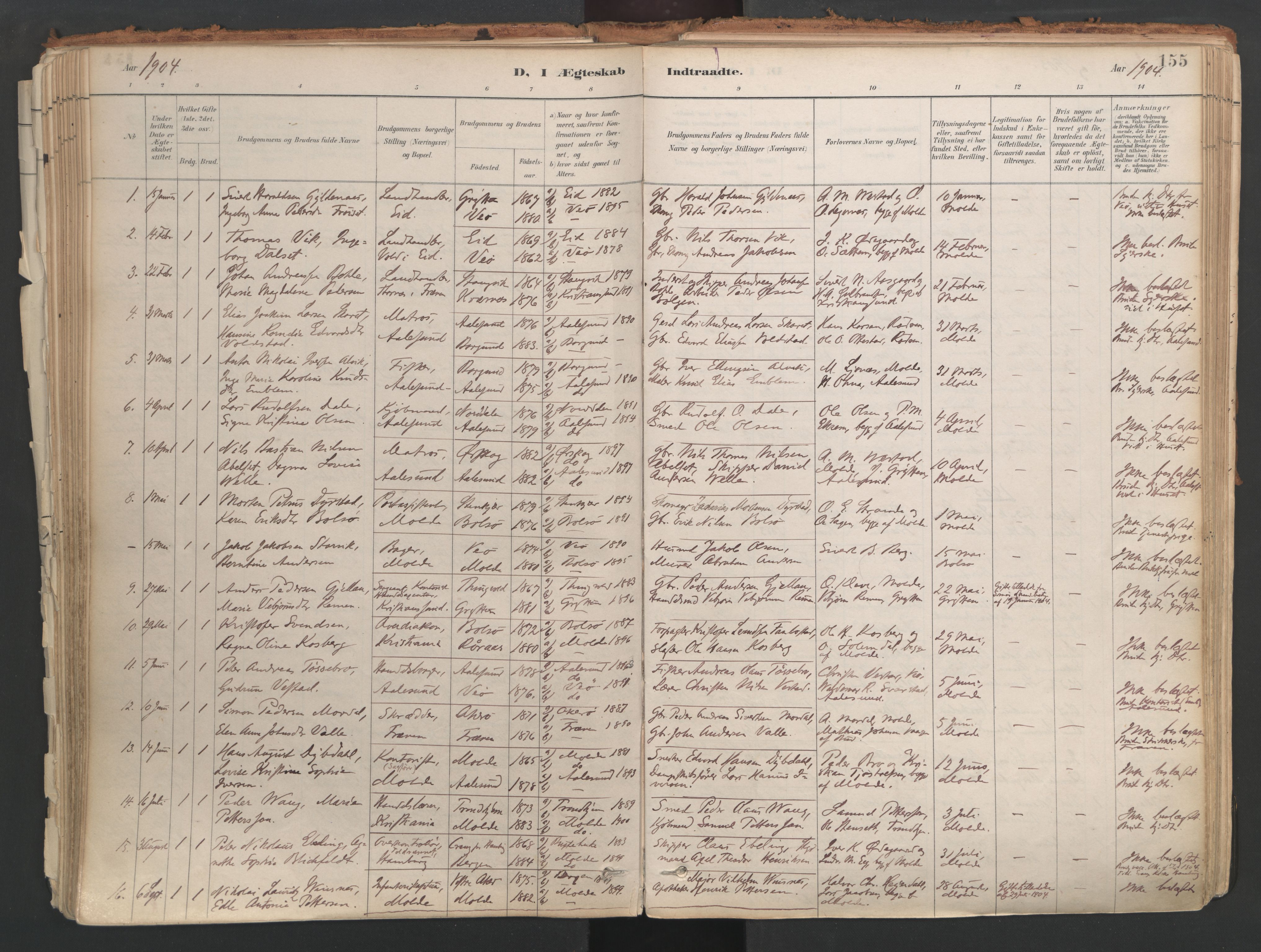 Ministerialprotokoller, klokkerbøker og fødselsregistre - Møre og Romsdal, AV/SAT-A-1454/558/L0692: Parish register (official) no. 558A06, 1887-1971, p. 155