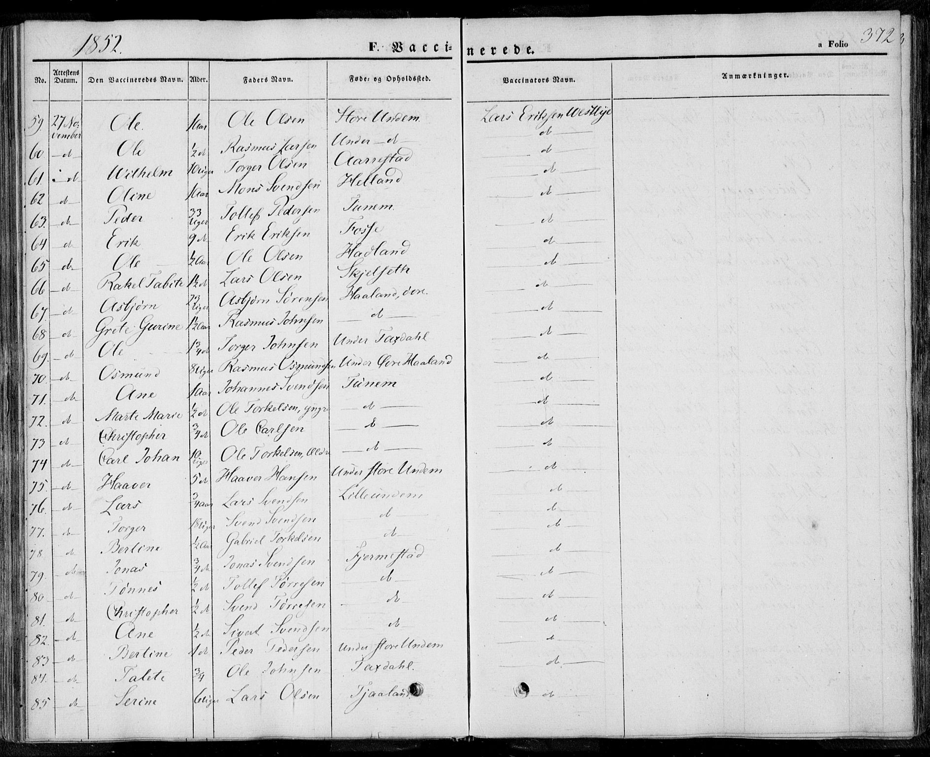 Lye sokneprestkontor, AV/SAST-A-101794/001/30BA/L0006: Parish register (official) no. A 5.2, 1842-1855, p. 372