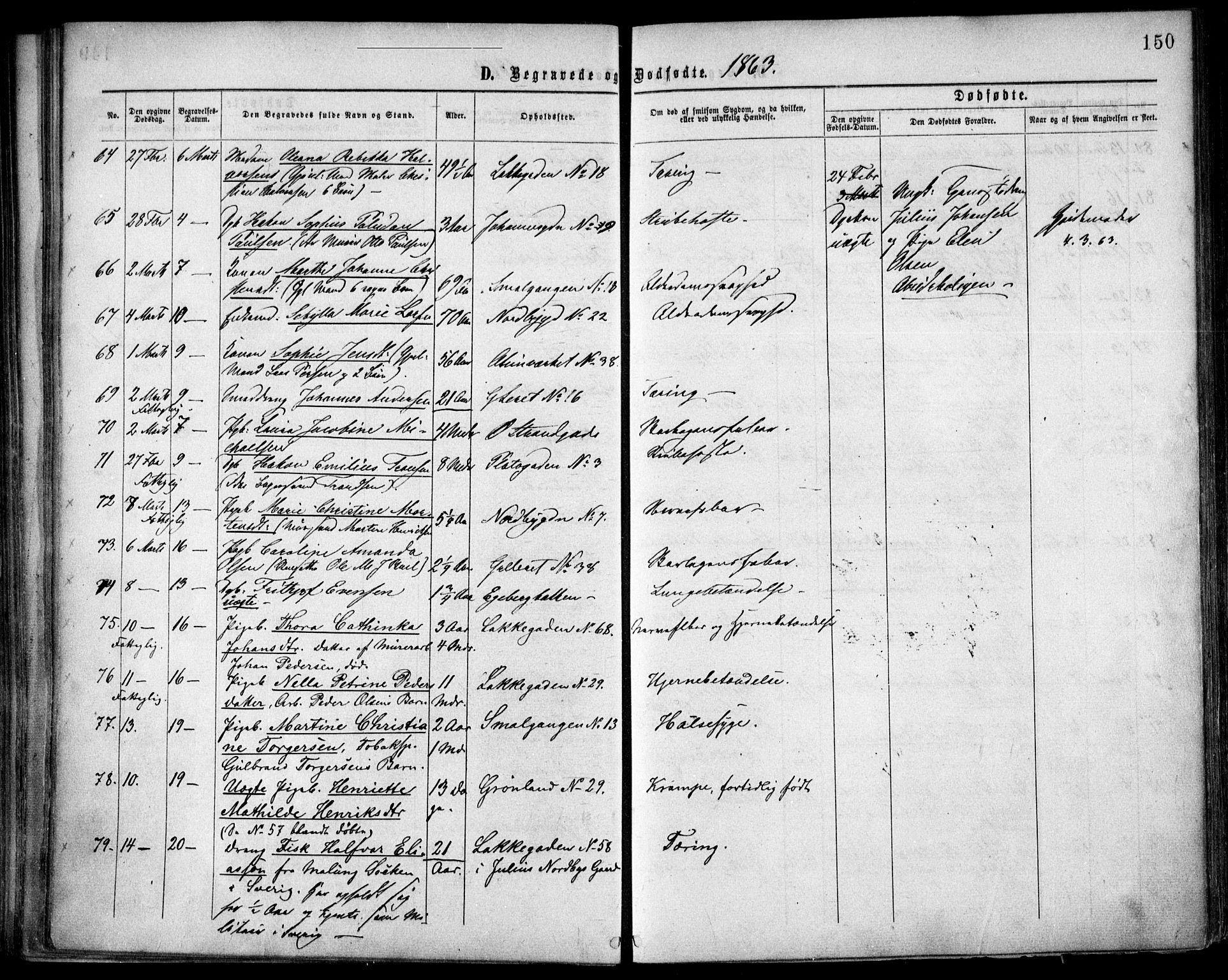 Grønland prestekontor Kirkebøker, AV/SAO-A-10848/F/Fa/L0003: Parish register (official) no. 3, 1862-1868, p. 150