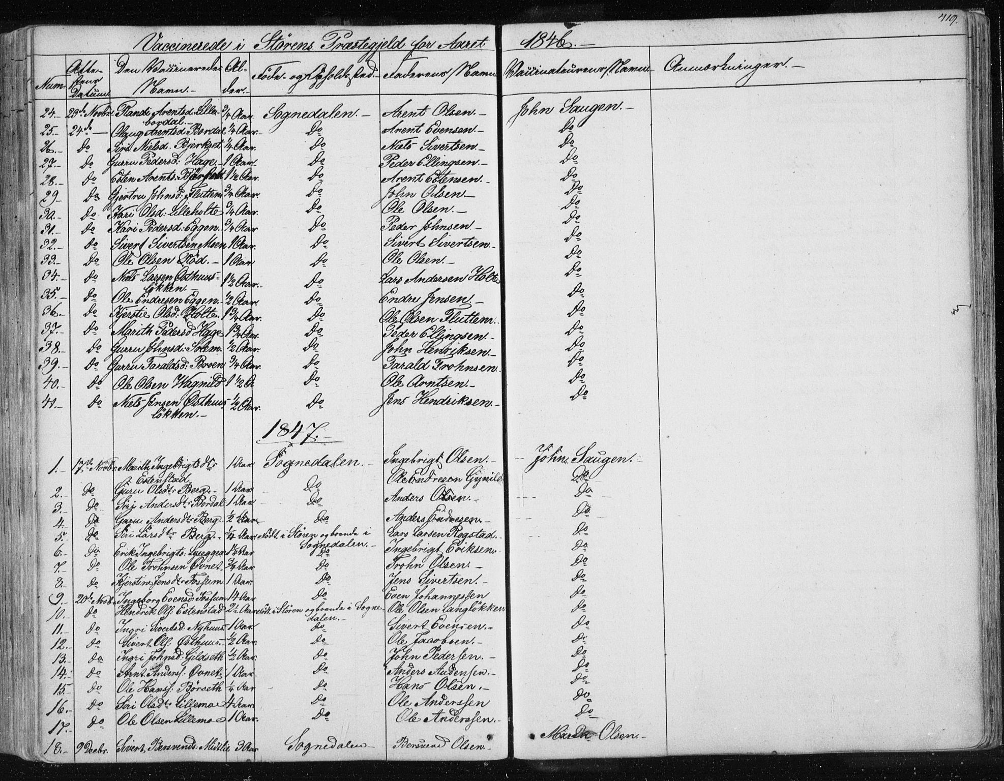 Ministerialprotokoller, klokkerbøker og fødselsregistre - Sør-Trøndelag, AV/SAT-A-1456/687/L0997: Parish register (official) no. 687A05 /1, 1843-1848, p. 419