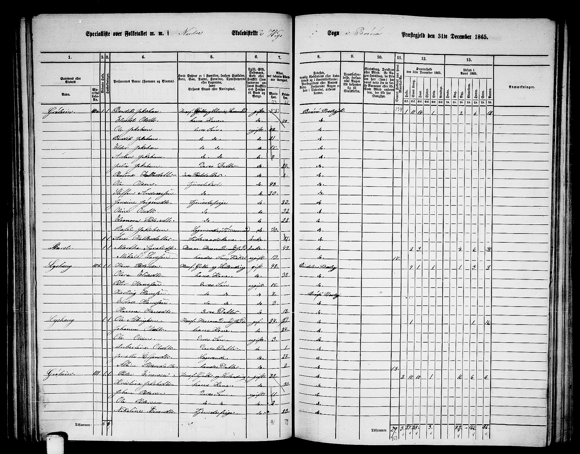 RA, 1865 census for Brønnøy, 1865, p. 78