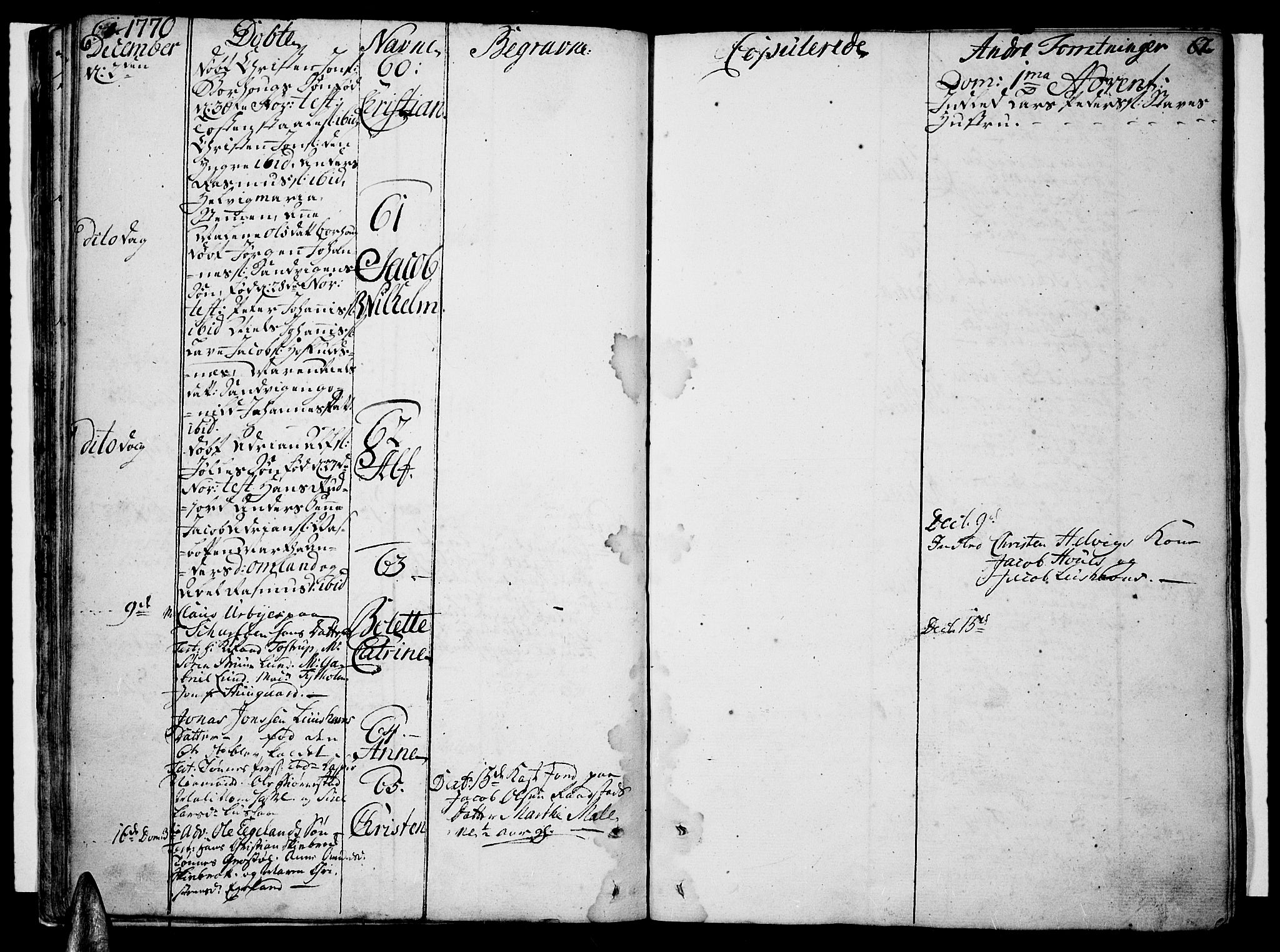 Lista sokneprestkontor, AV/SAK-1111-0027/F/Fa/L0004: Parish register (official) no. A 4, 1768-1794, p. 61-62