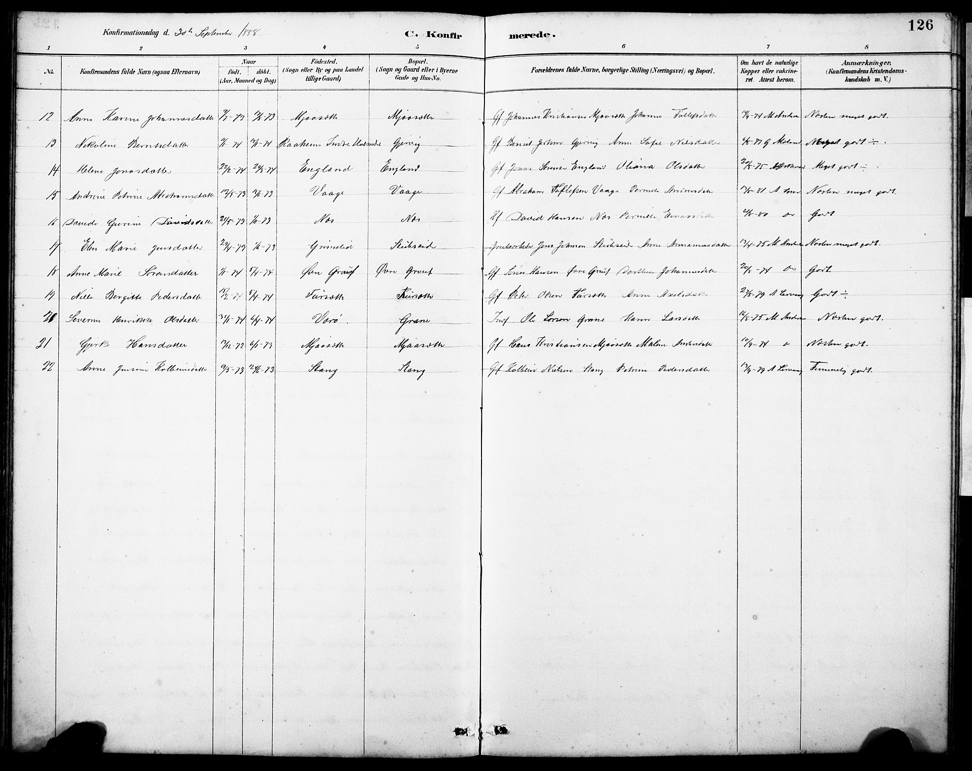 Askvoll sokneprestembete, AV/SAB-A-79501/H/Hab/Haba/L0003: Parish register (copy) no. A 3, 1886-1928, p. 126