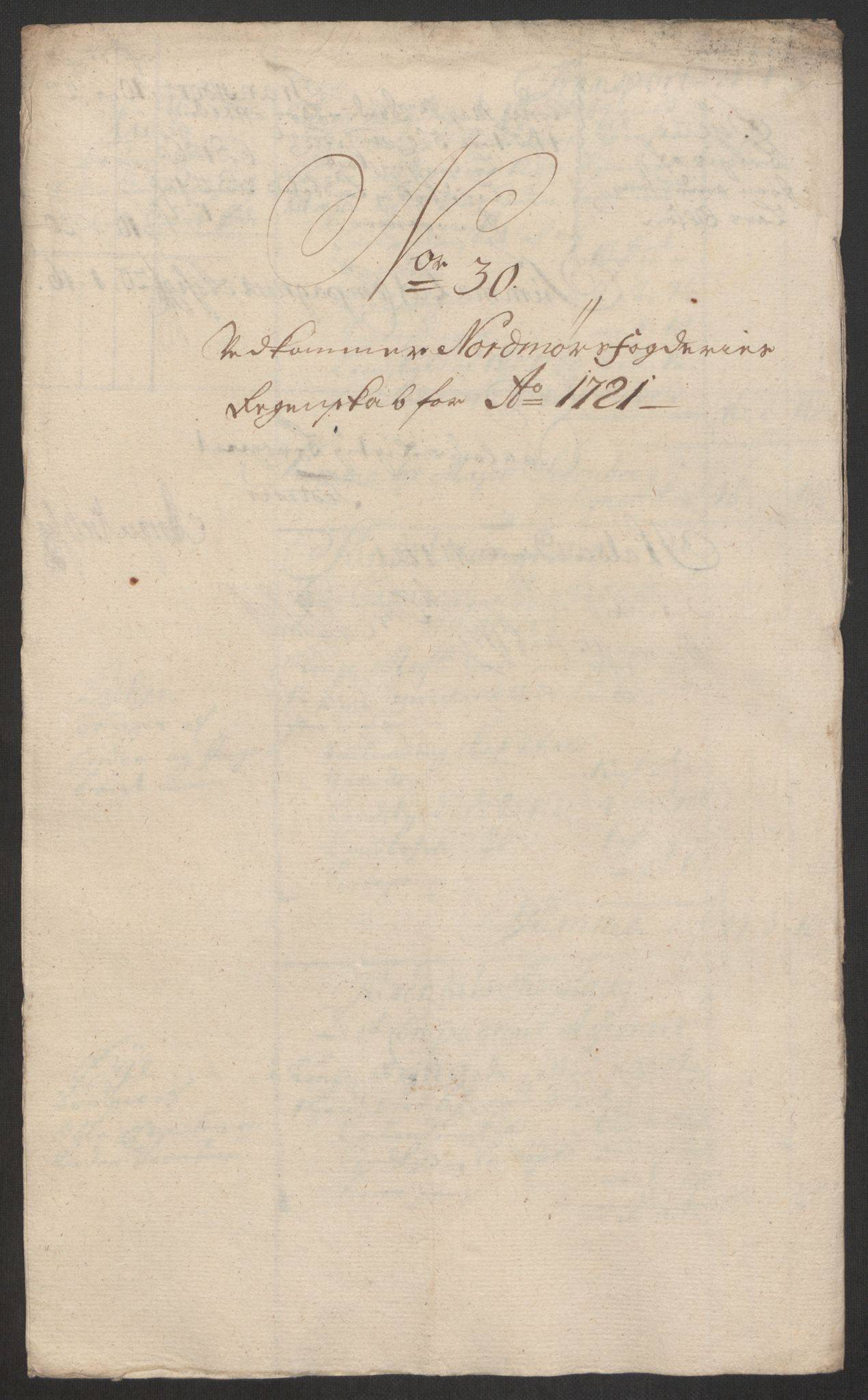 Rentekammeret inntil 1814, Reviderte regnskaper, Fogderegnskap, RA/EA-4092/R56/L3754: Fogderegnskap Nordmøre, 1721, p. 273