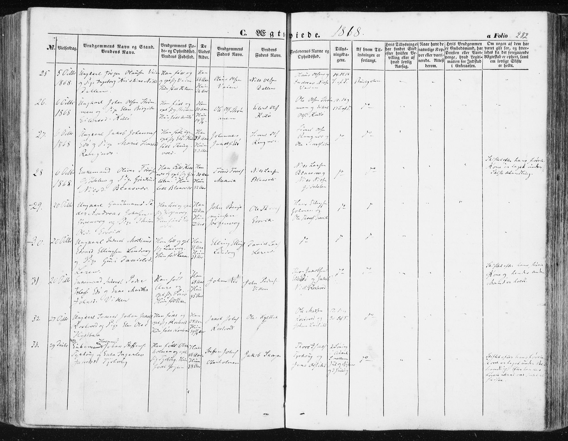 Ministerialprotokoller, klokkerbøker og fødselsregistre - Møre og Romsdal, AV/SAT-A-1454/581/L0937: Parish register (official) no. 581A05, 1853-1872, p. 282