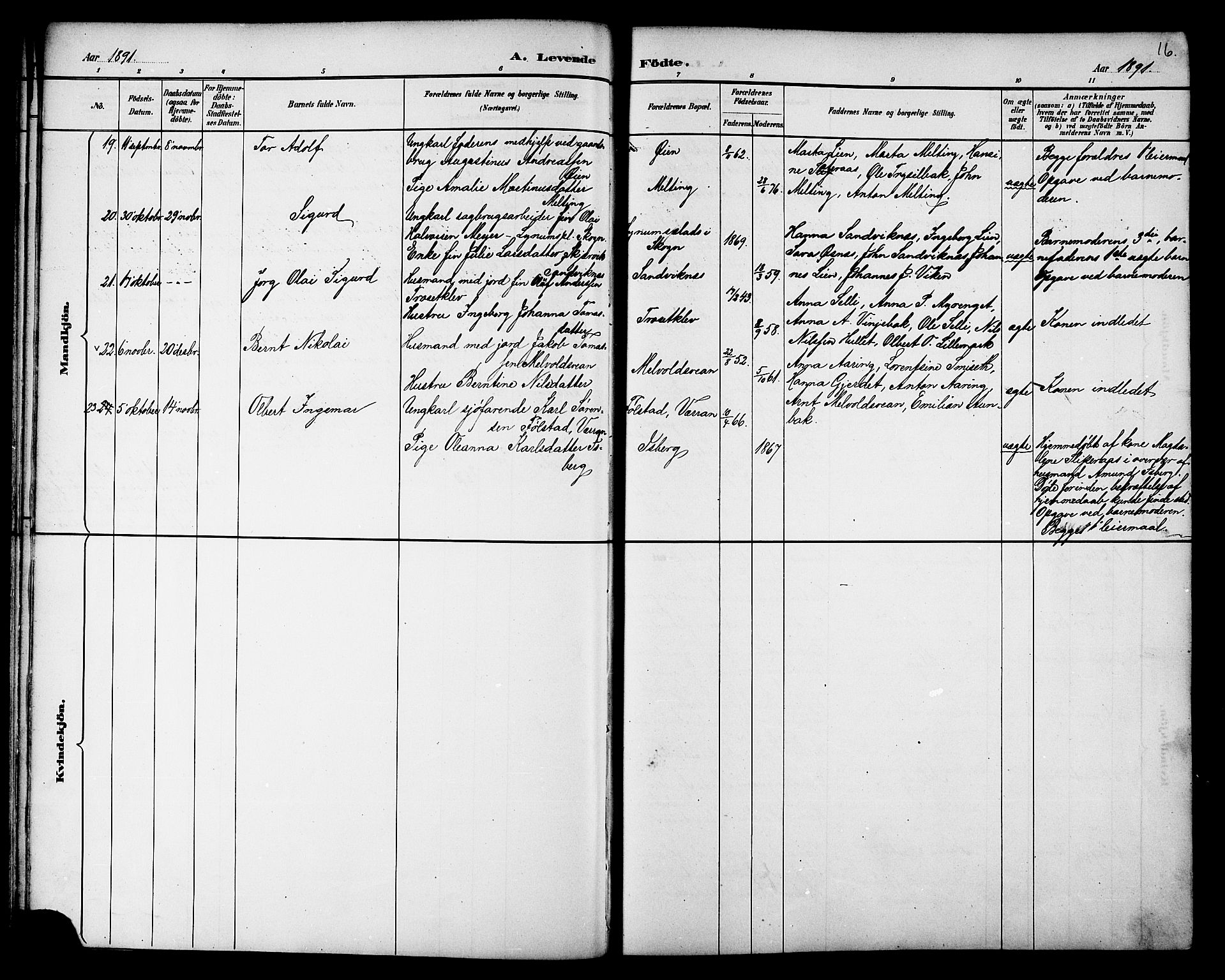 Ministerialprotokoller, klokkerbøker og fødselsregistre - Nord-Trøndelag, SAT/A-1458/733/L0327: Parish register (copy) no. 733C02, 1888-1918, p. 16
