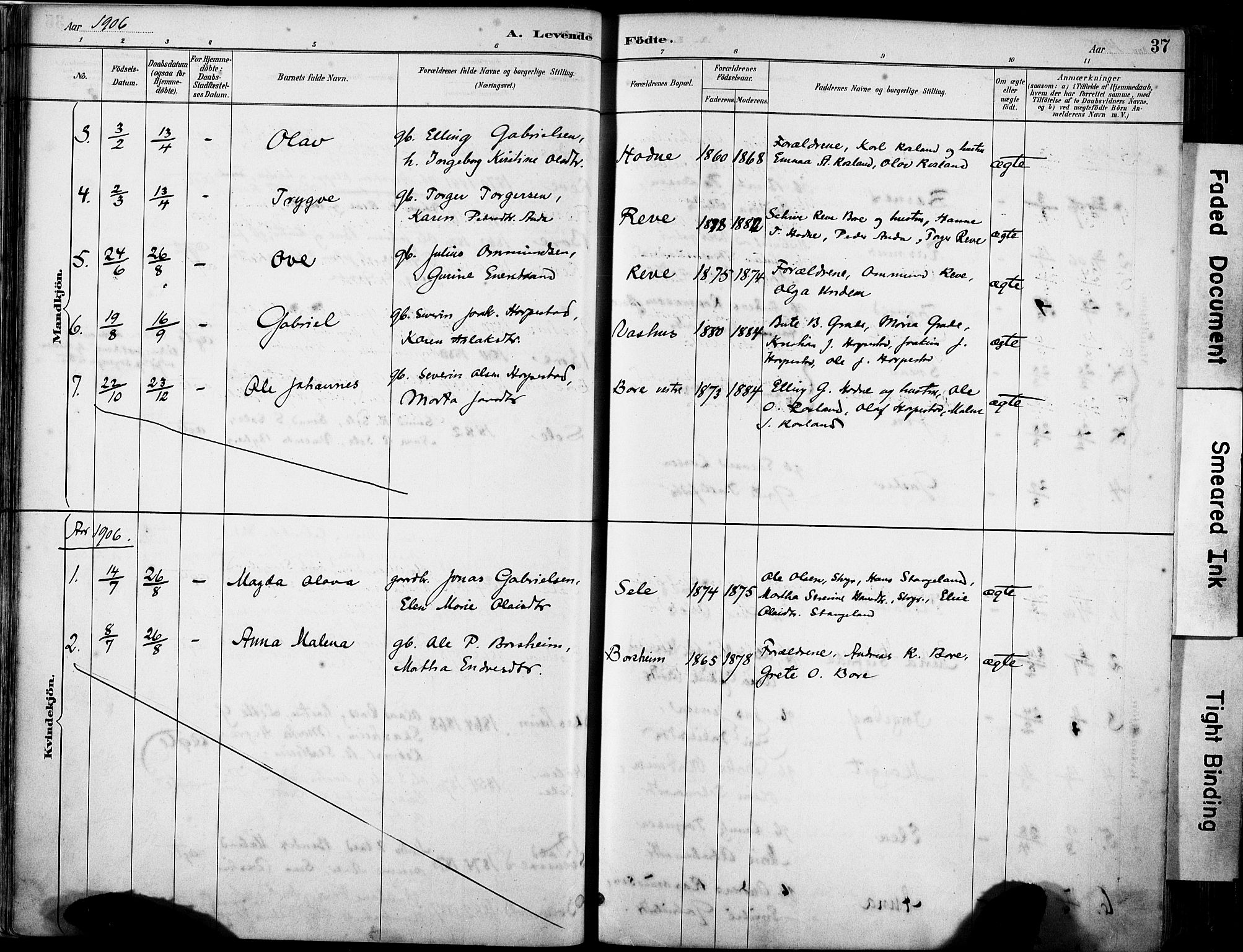 Klepp sokneprestkontor, AV/SAST-A-101803/001/3/30BA/L0008: Parish register (official) no. A 9, 1886-1919, p. 37