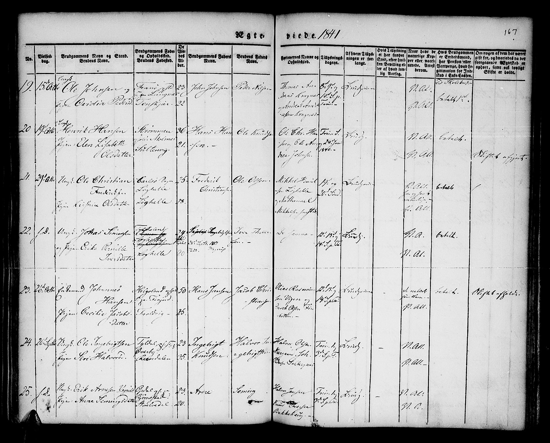 Lenvik sokneprestembete, SATØ/S-1310/H/Ha/Haa/L0004kirke: Parish register (official) no. 4, 1832-1844, p. 167