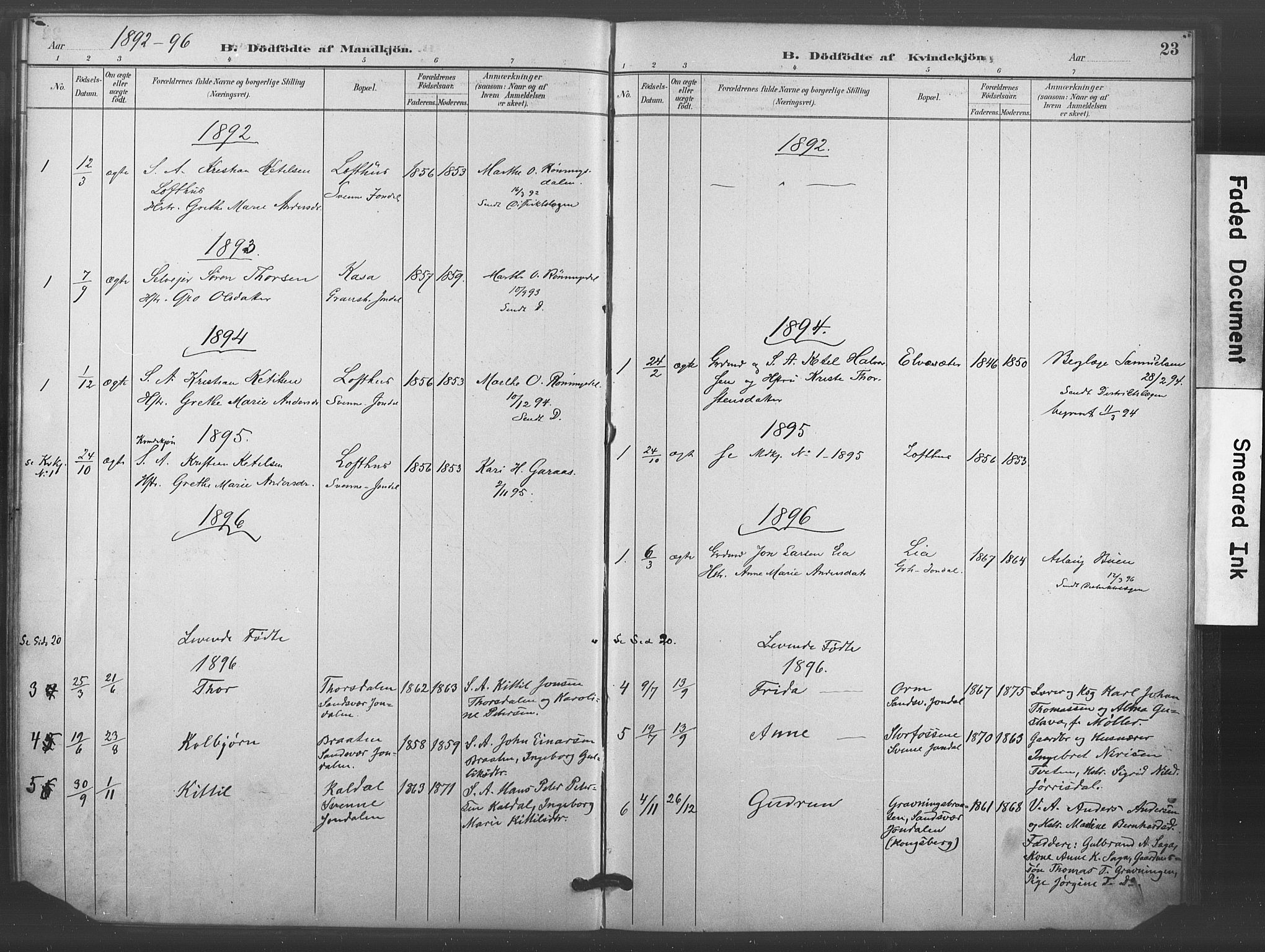 Kongsberg kirkebøker, SAKO/A-22/F/Fc/L0001: Parish register (official) no. III 1, 1883-1897, p. 23