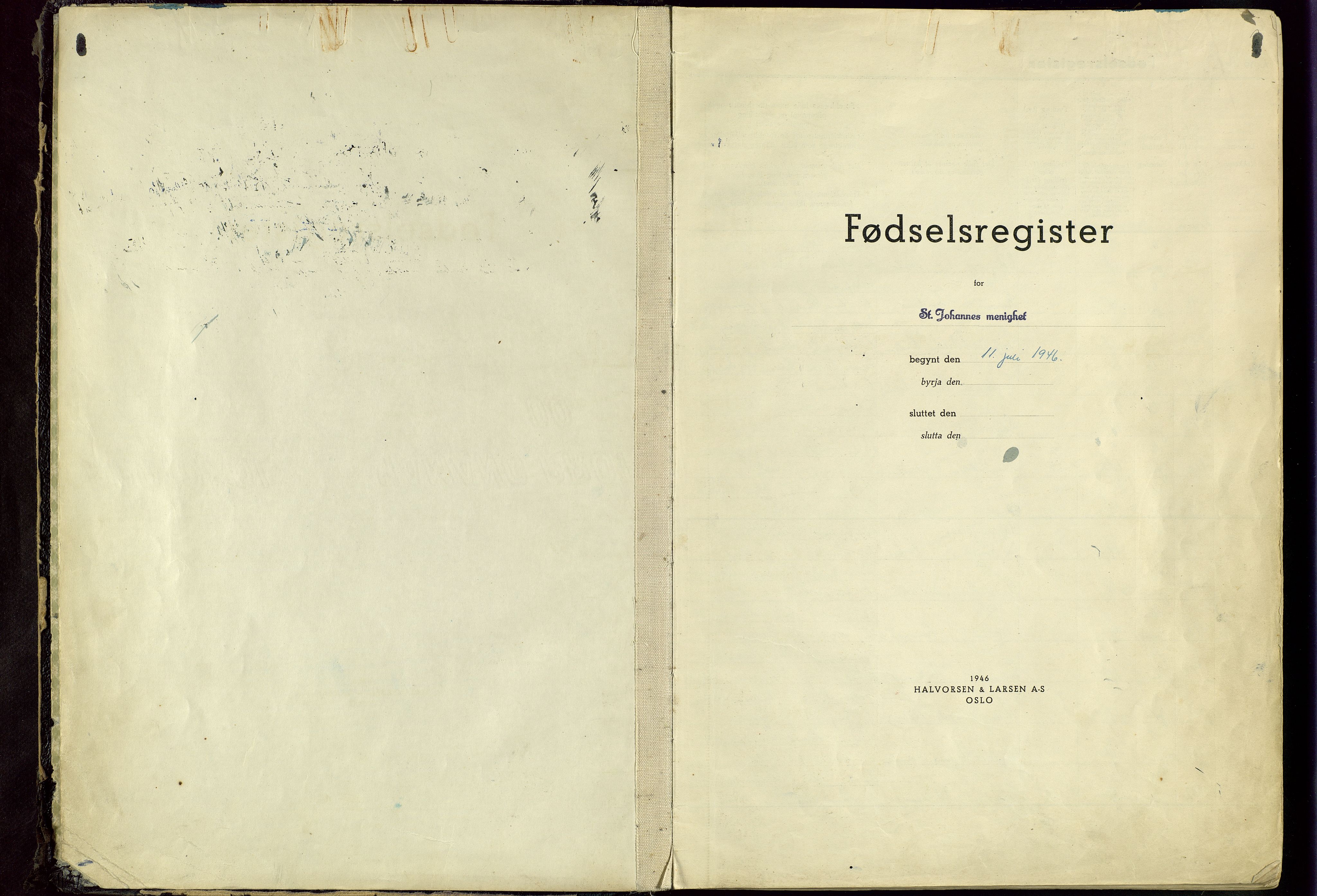 St. Johannes sokneprestkontor, SAST/A-101814/002/A/L0006: Birth register no. 6, 1946-1955