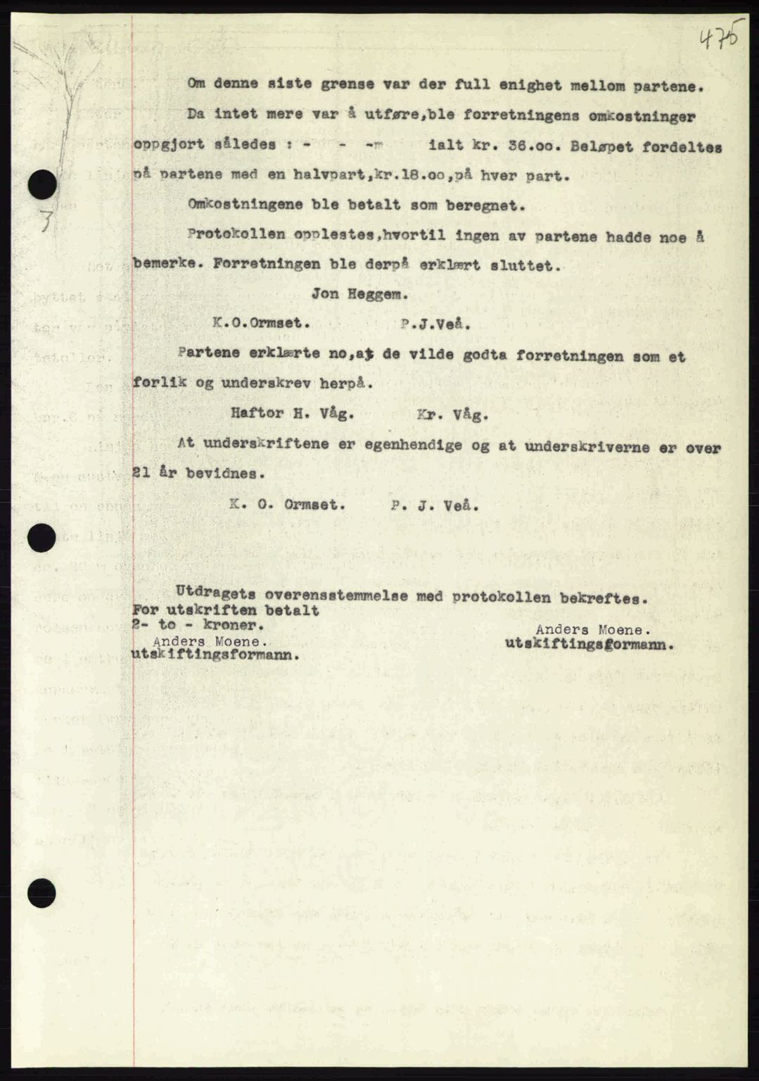 Nordmøre sorenskriveri, AV/SAT-A-4132/1/2/2Ca: Mortgage book no. A92, 1942-1942, Diary no: : 1082/1942