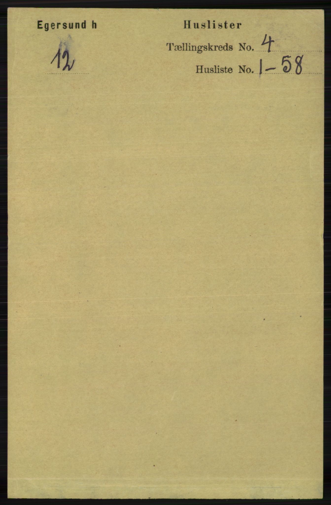 RA, 1891 census for 1116 Eigersund herred, 1891, p. 1536