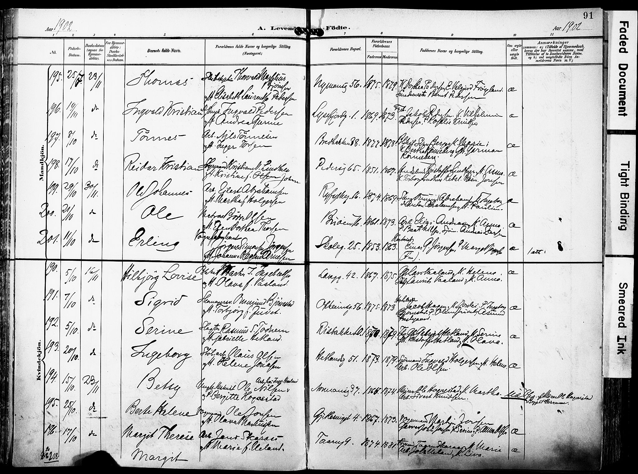 St. Johannes sokneprestkontor, AV/SAST-A-101814/001/30/30BA/L0007: Parish register (official) no. A 7, 1900-1910, p. 91