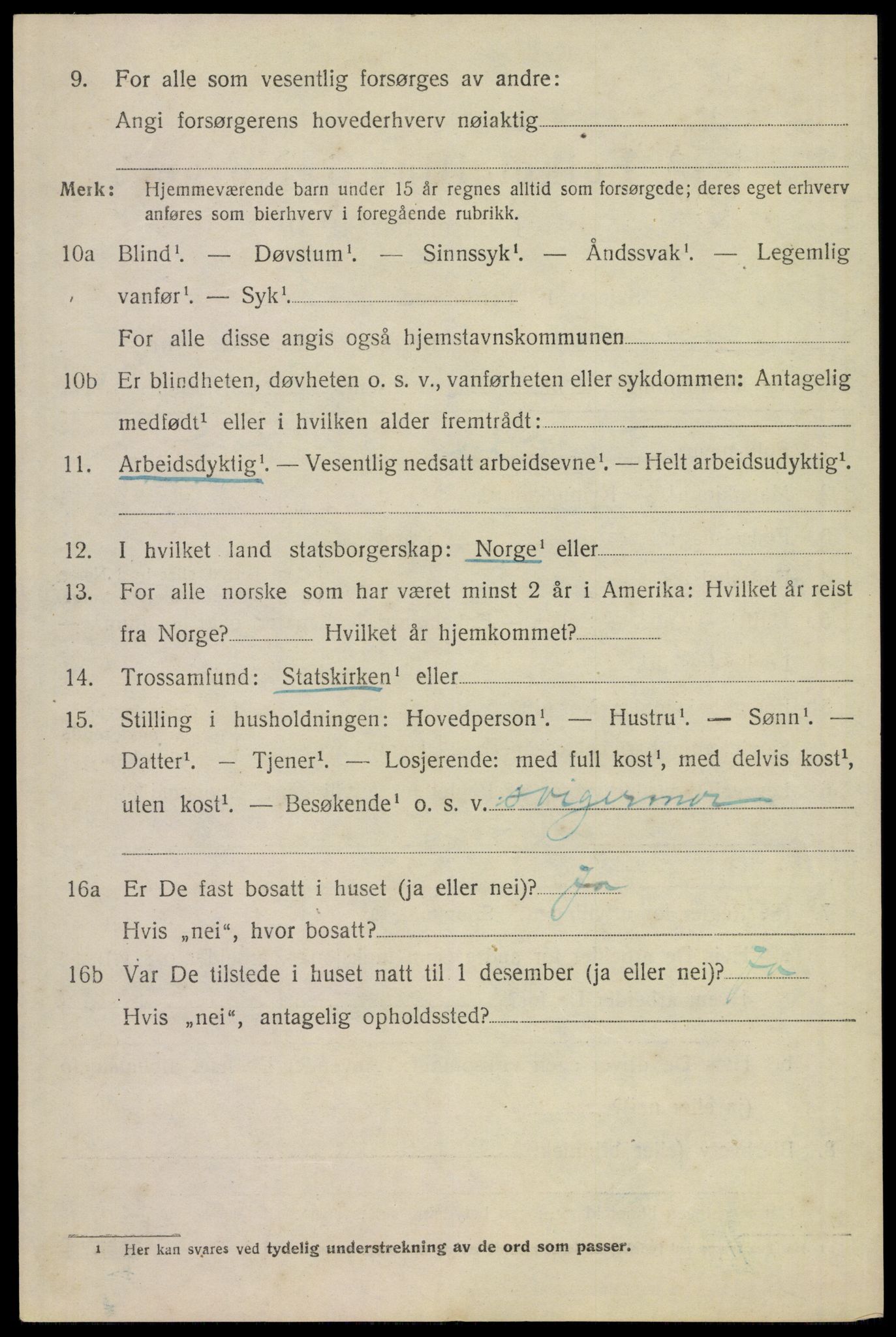 SAST, 1920 census for Gjesdal, 1920, p. 3095