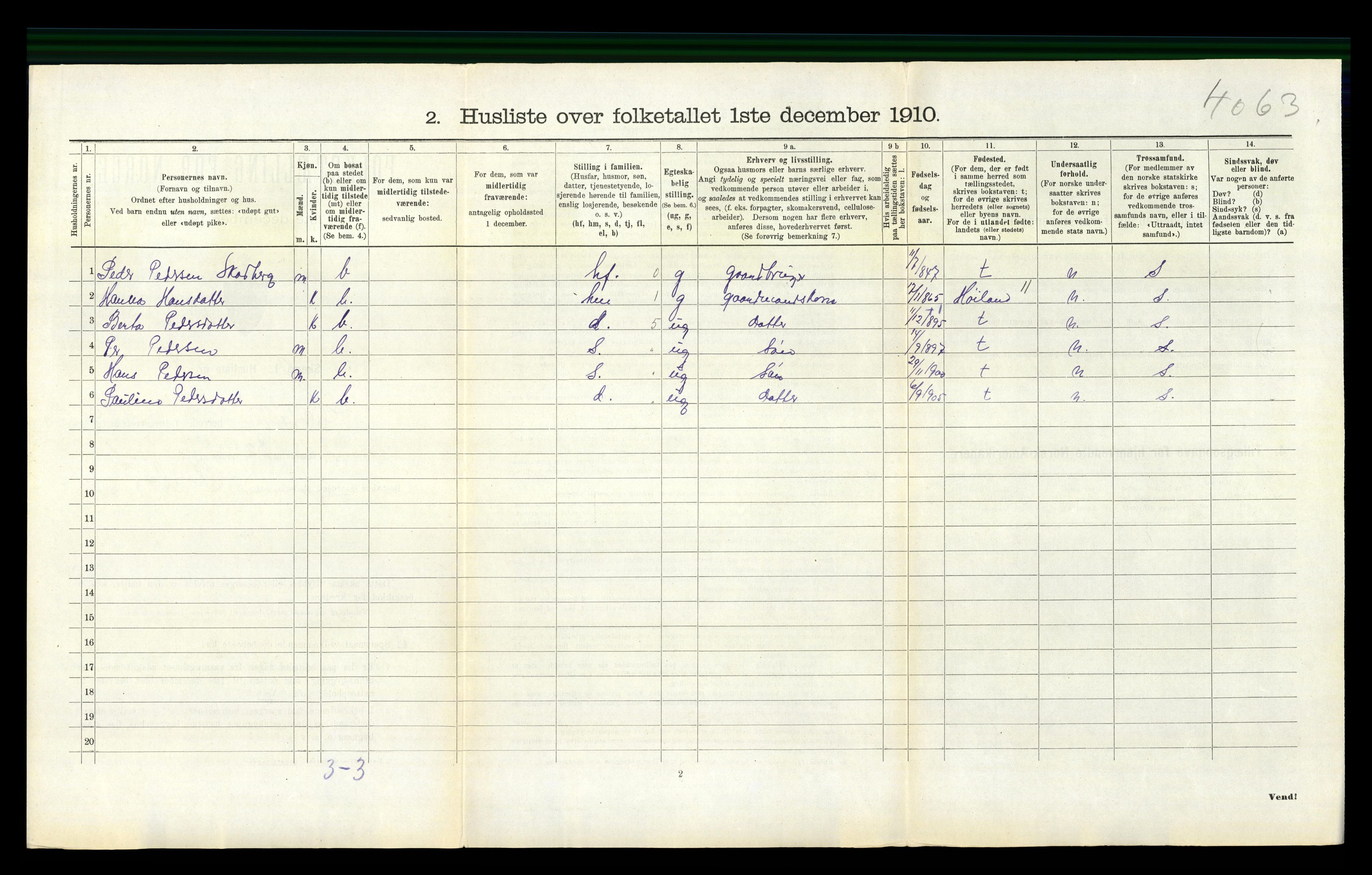 RA, 1910 census for Håland, 1910, p. 912