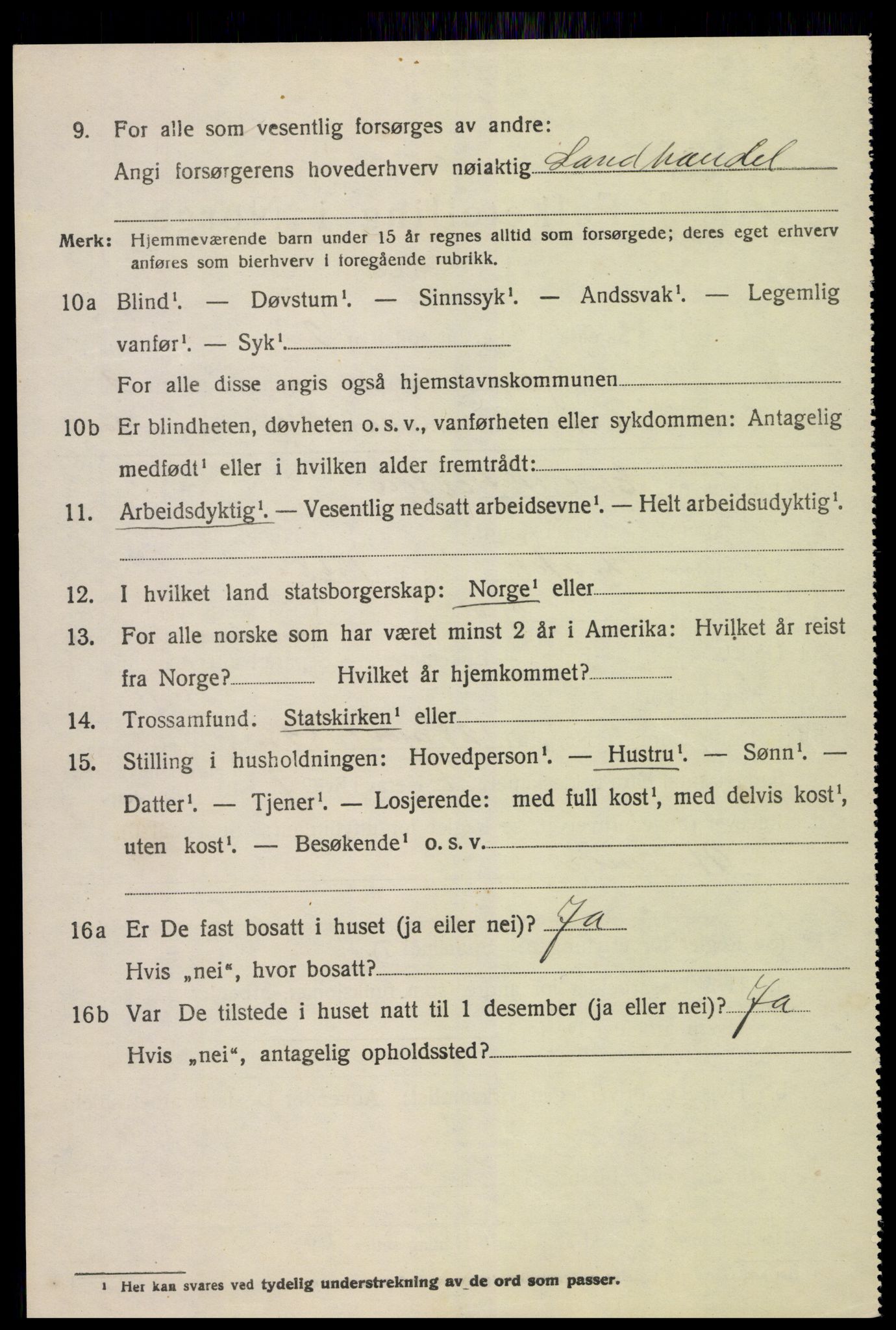 SAK, 1920 census for Fjære, 1920, p. 11380