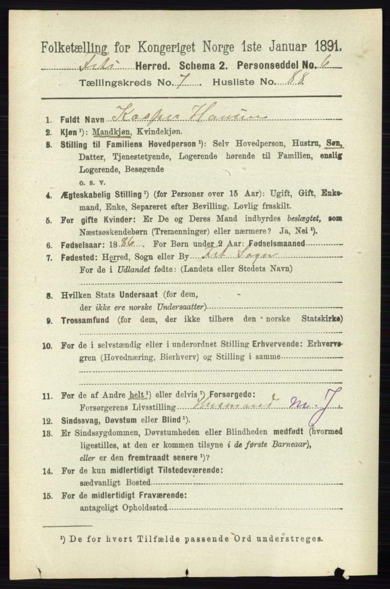 RA, 1891 census for 0227 Fet, 1891, p. 2976