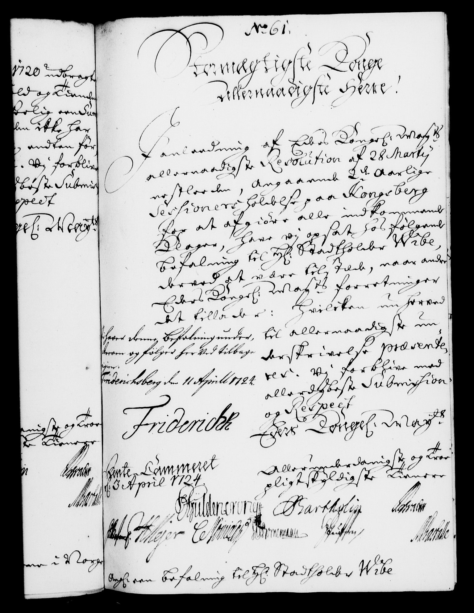 Rentekammeret, Kammerkanselliet, RA/EA-3111/G/Gf/Gfa/L0007: Norsk relasjons- og resolusjonsprotokoll (merket RK 52.7), 1724, p. 395