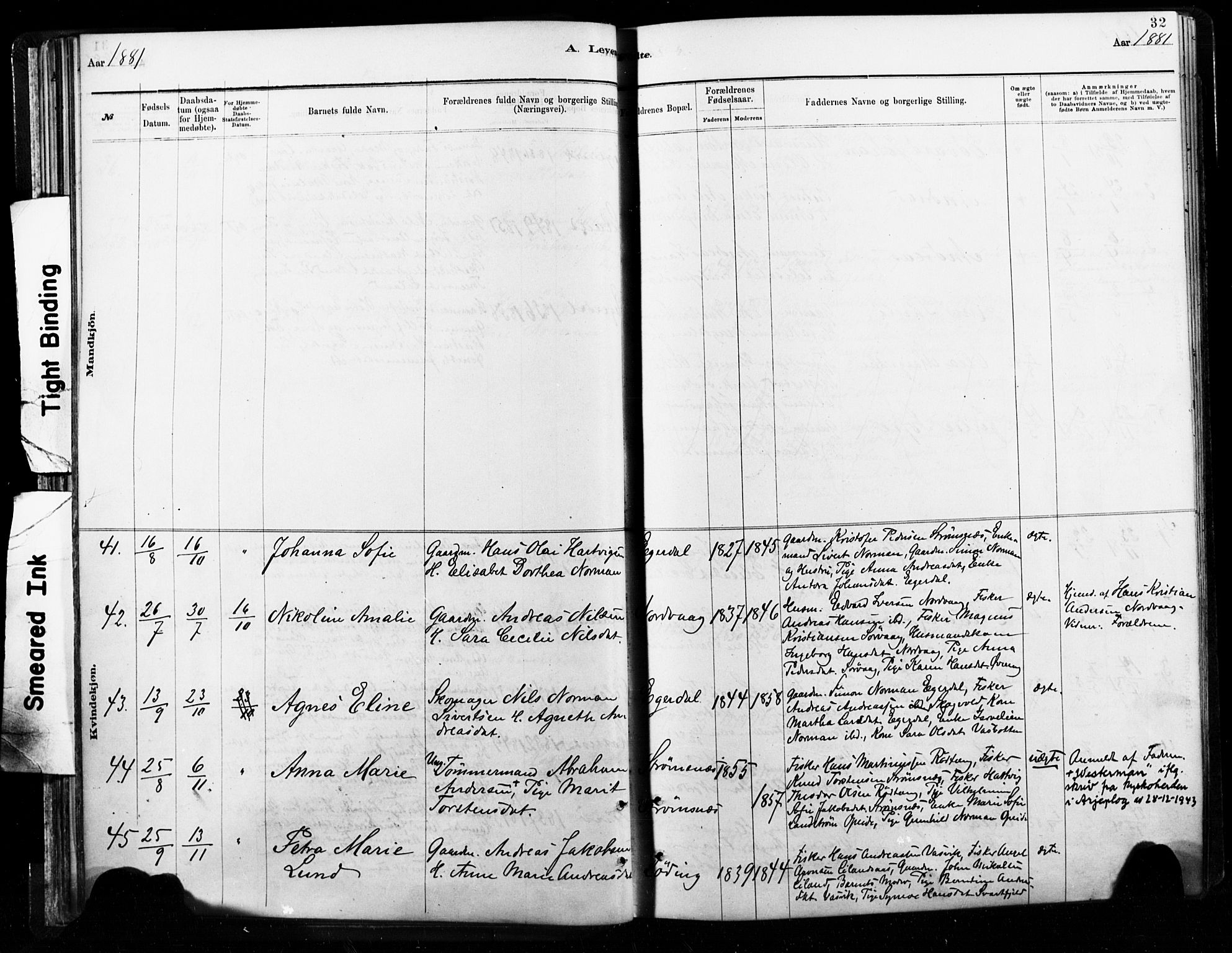 Ministerialprotokoller, klokkerbøker og fødselsregistre - Nordland, AV/SAT-A-1459/859/L0846: Parish register (official) no. 859A06, 1878-1889, p. 32